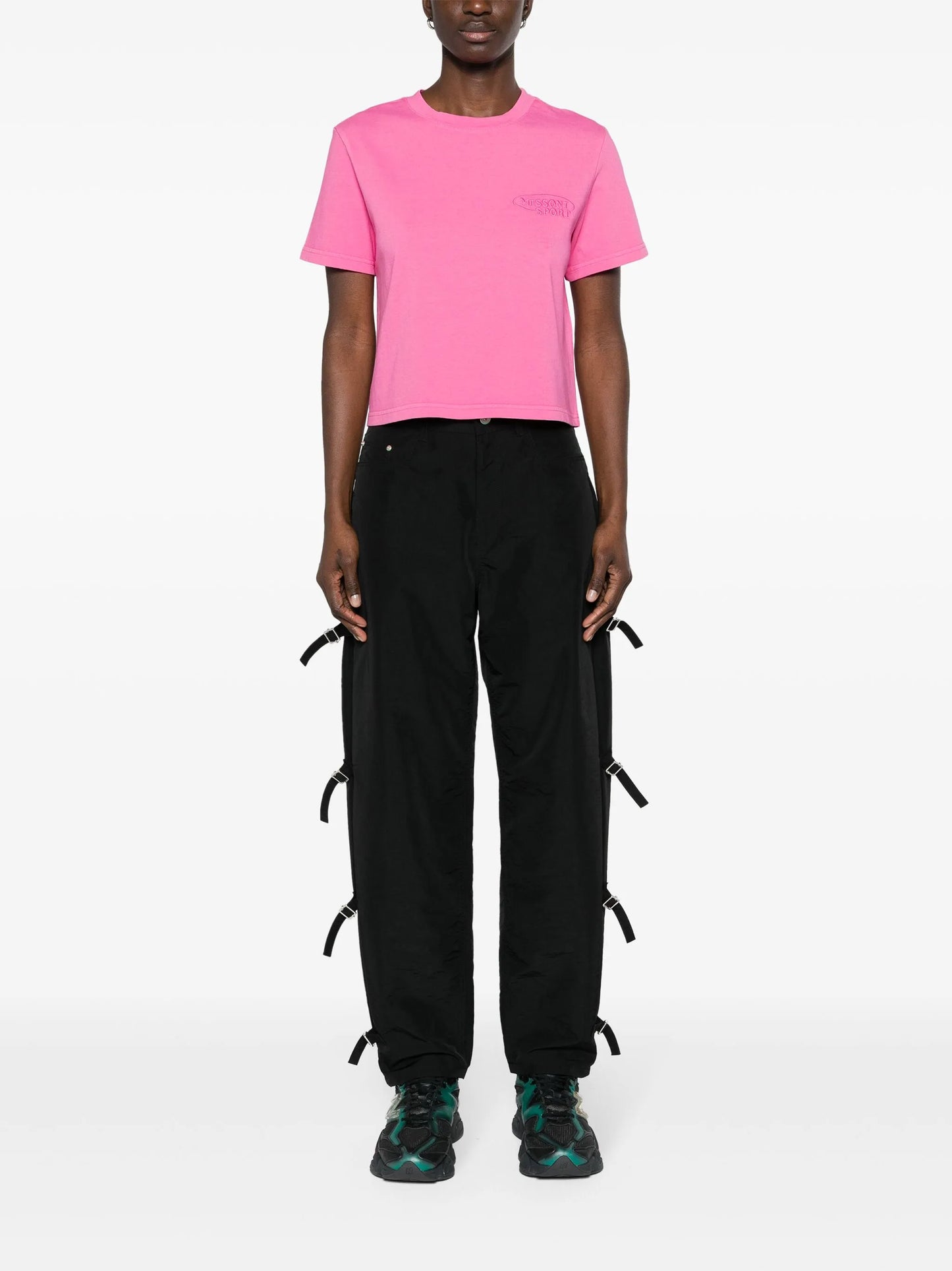 logo-embroidered cotton T-shirt