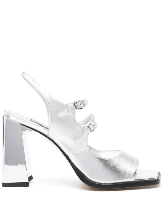 Vendôme 95mm metallic leather sandals
