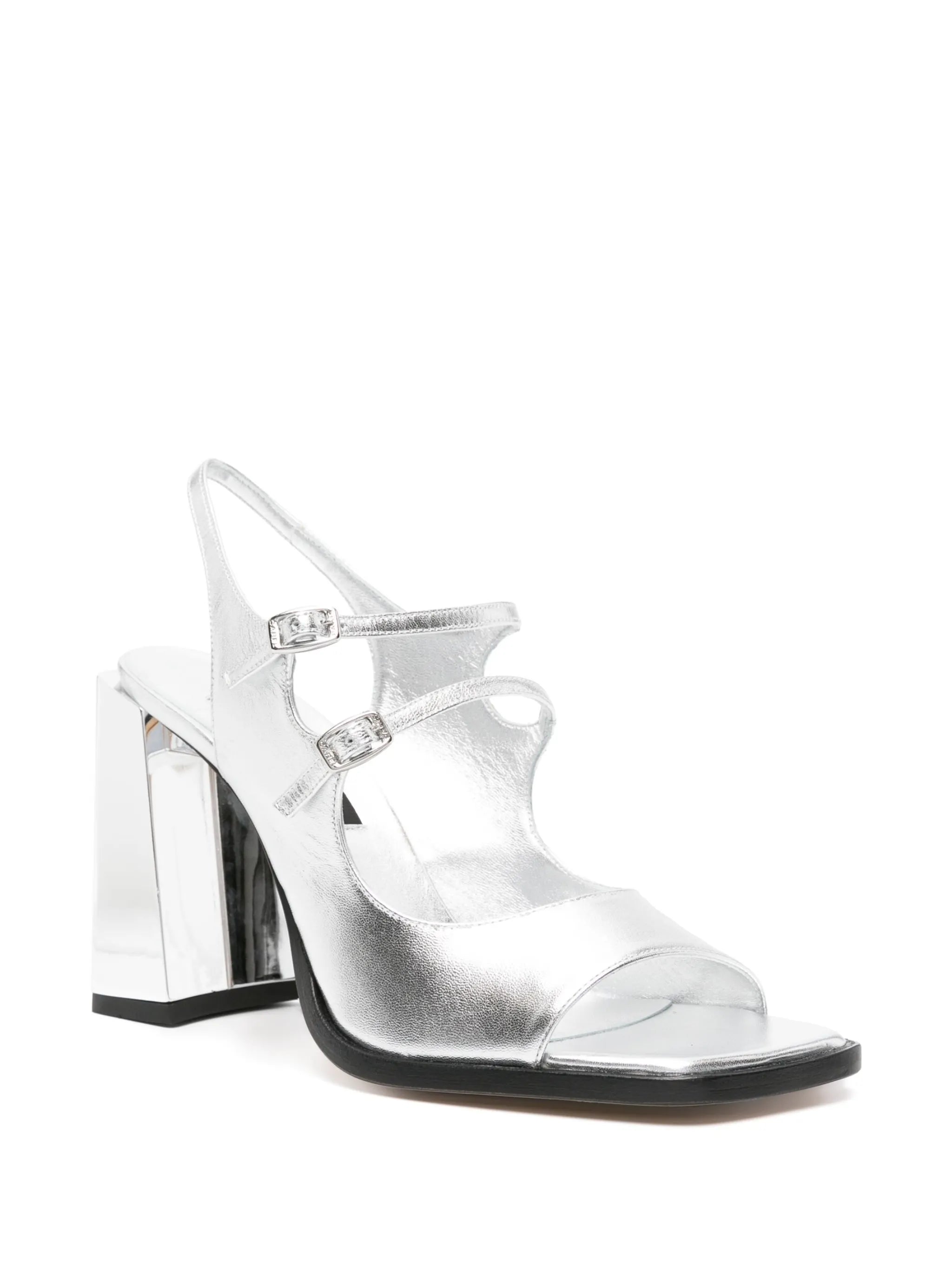 Vendôme 95mm metallic leather sandals