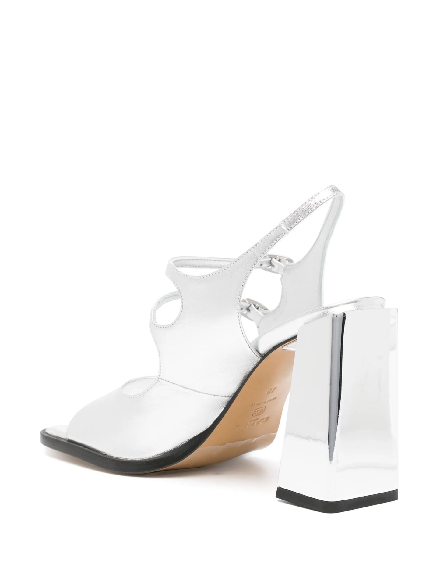 Vendôme 95mm metallic leather sandals