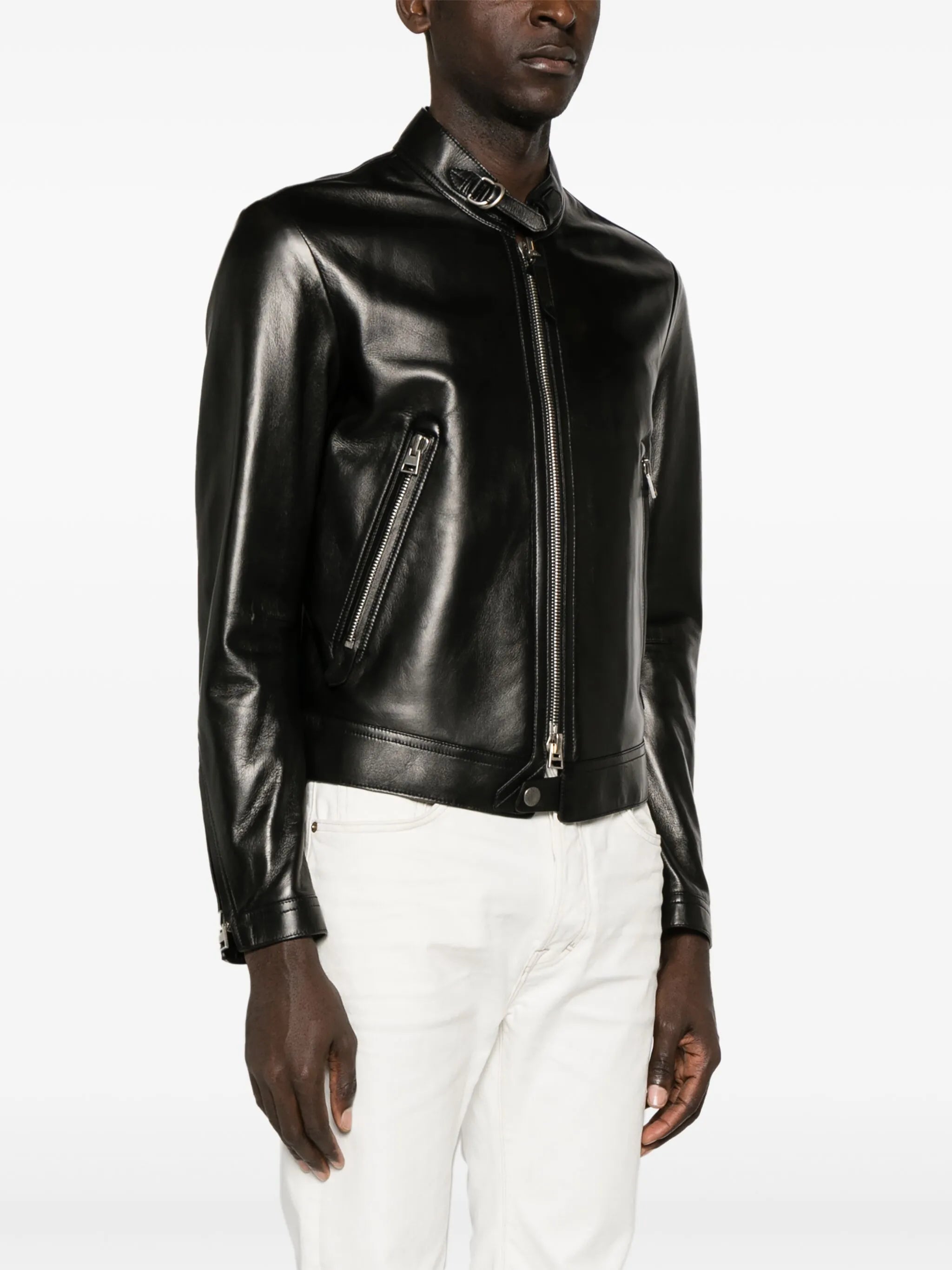 Café Racer leather biker jacket