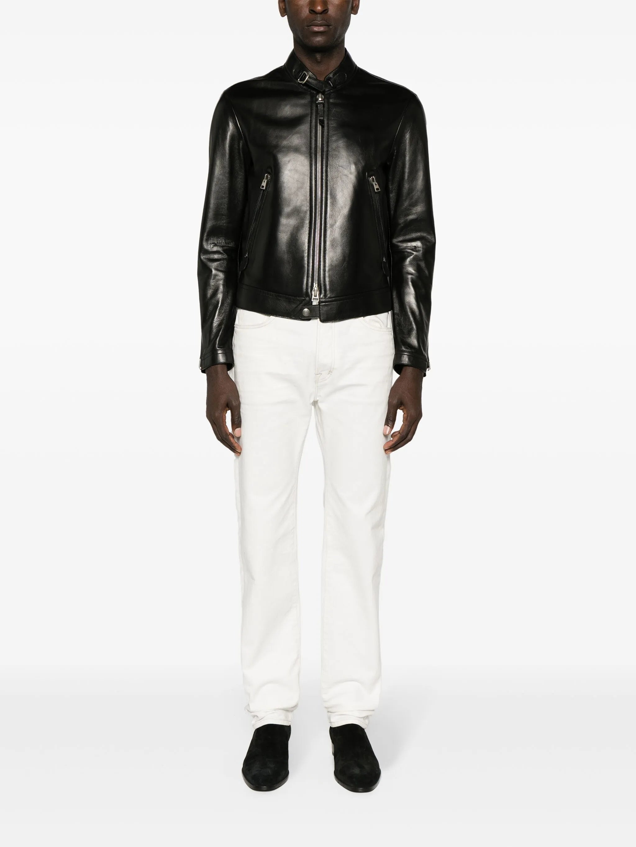 Café Racer leather biker jacket