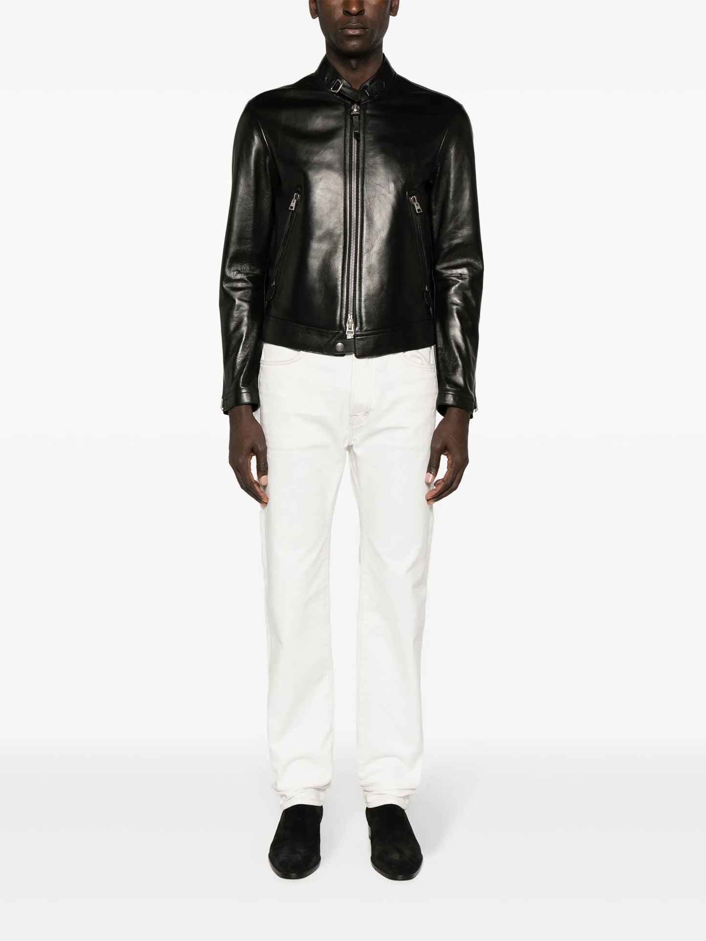 Café Racer leather biker jacket