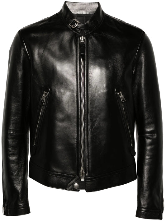 Café Racer leather biker jacket