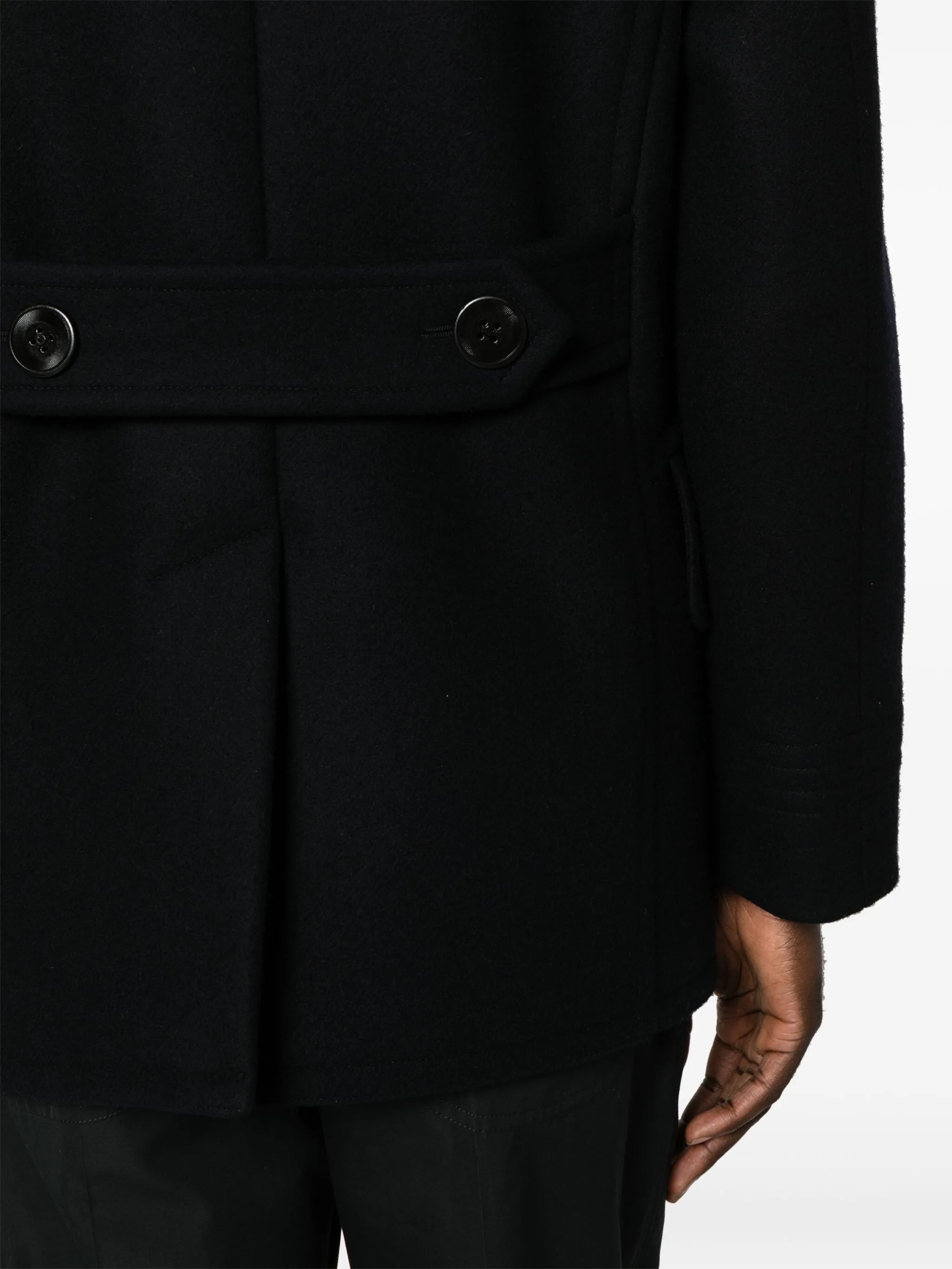 Melton double-breasted peacoat