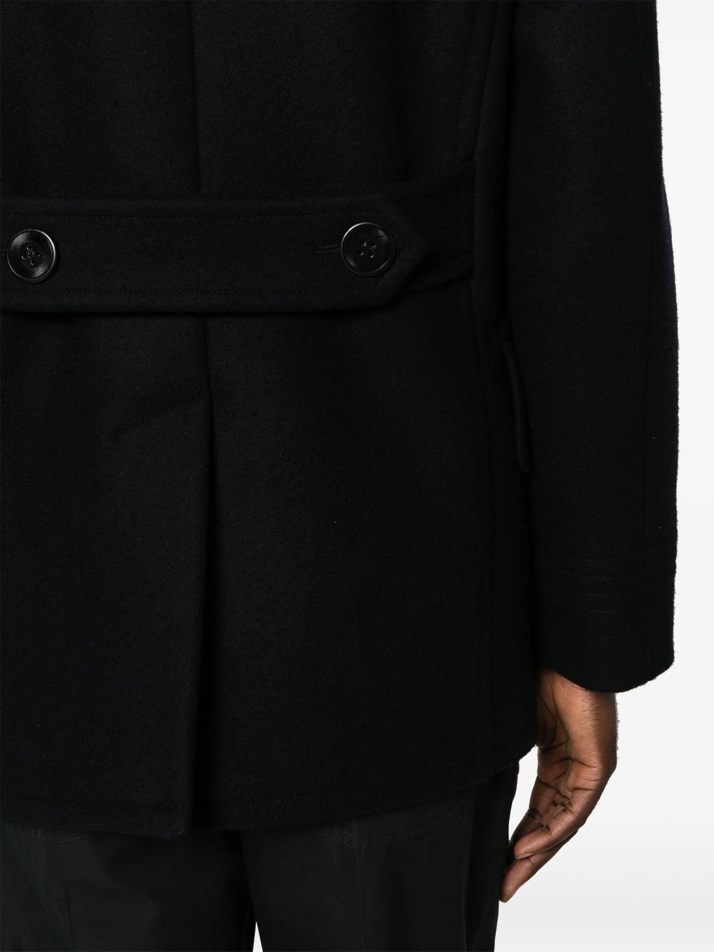 Melton double-breasted peacoat