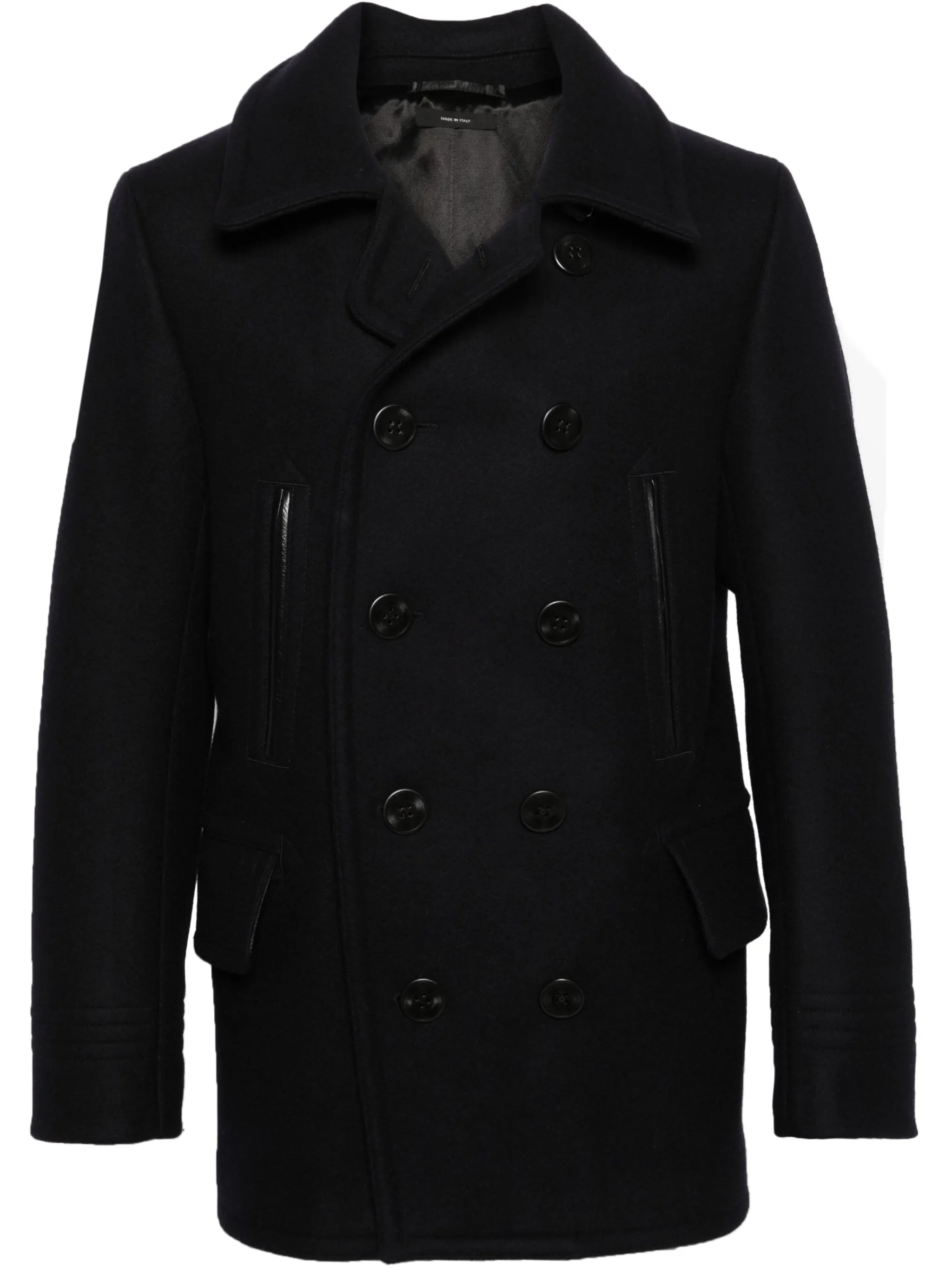 Melton double-breasted peacoat