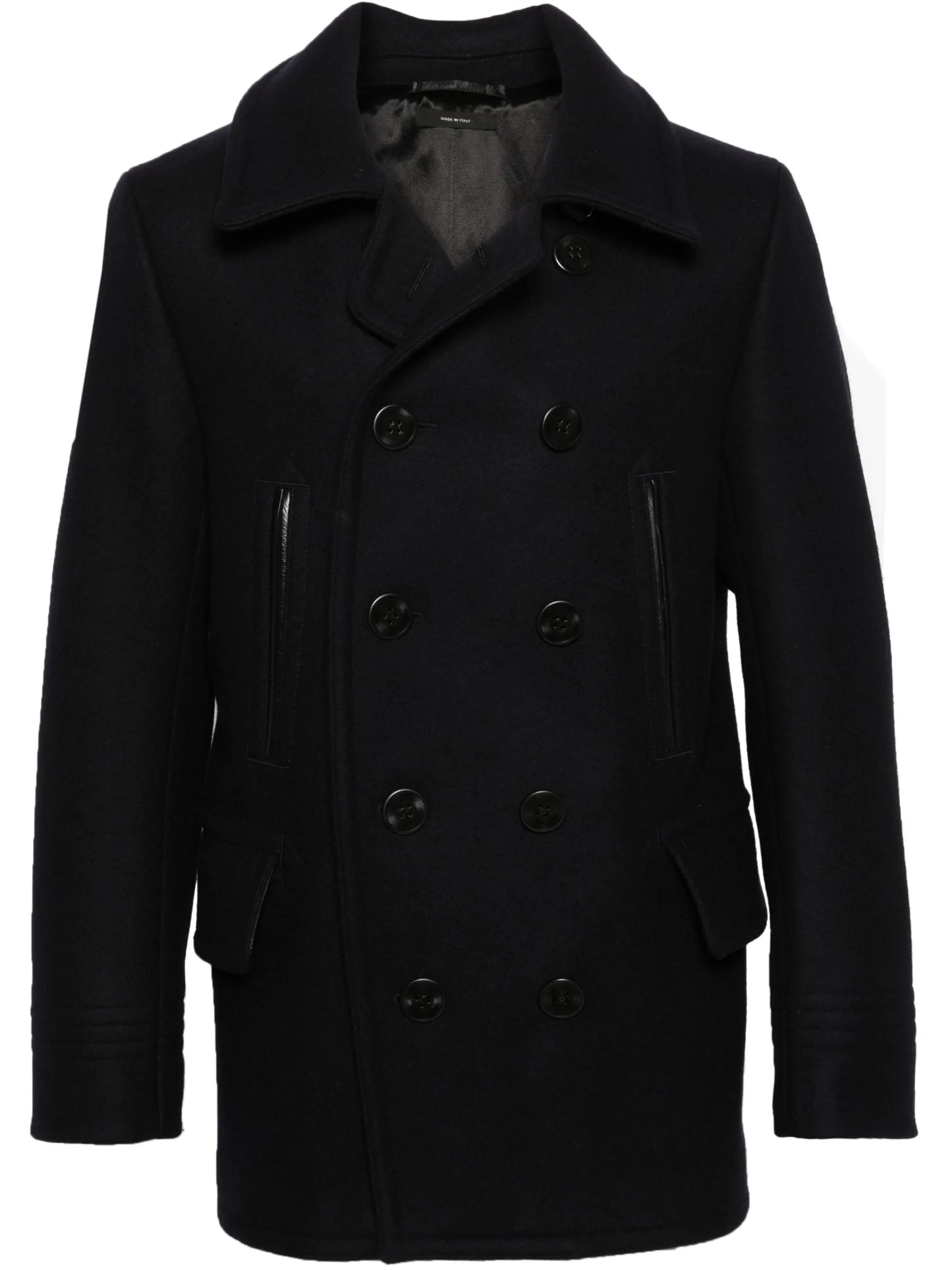 Melton double-breasted peacoat
