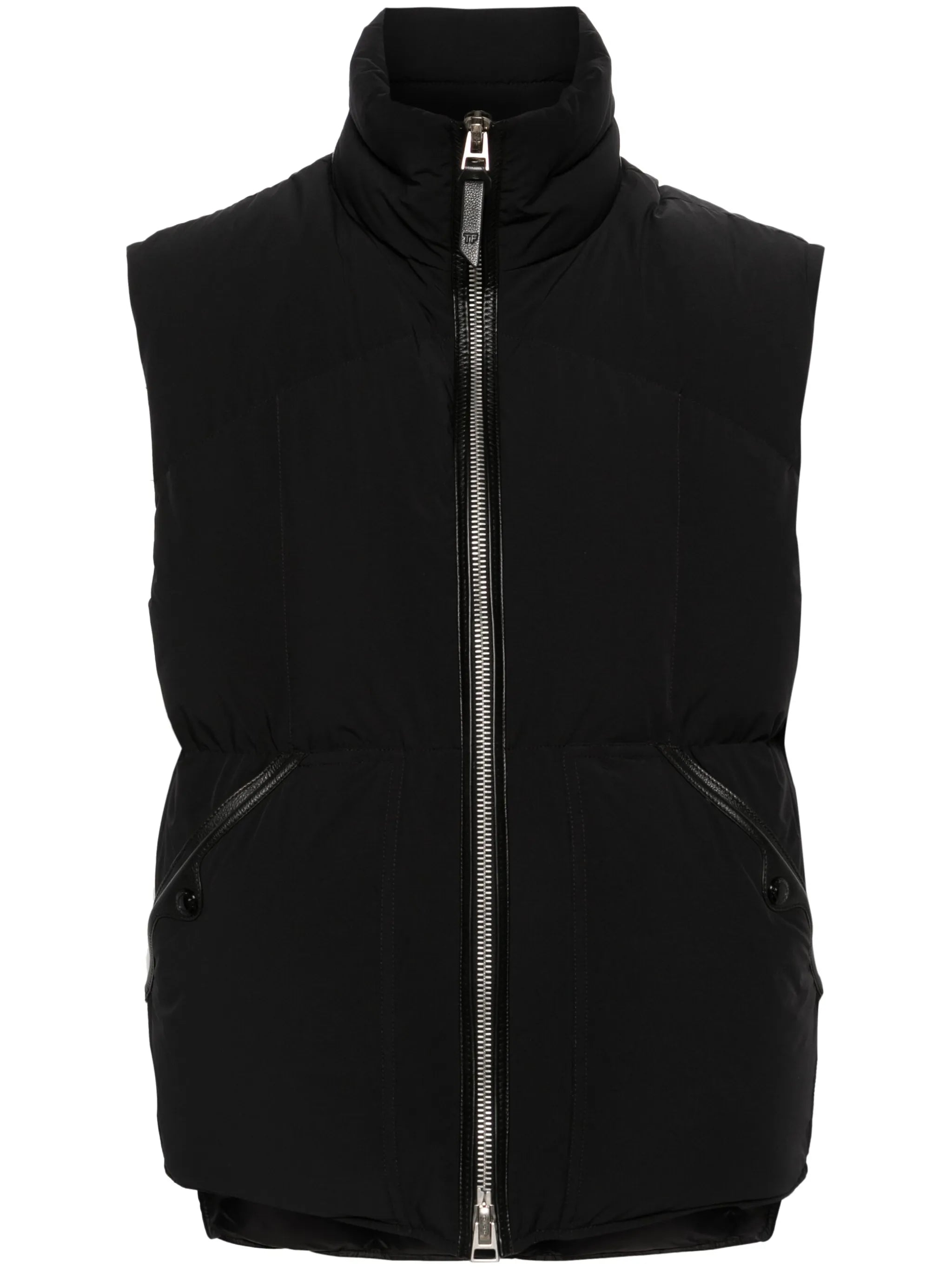 funnel-neck quilted gilet