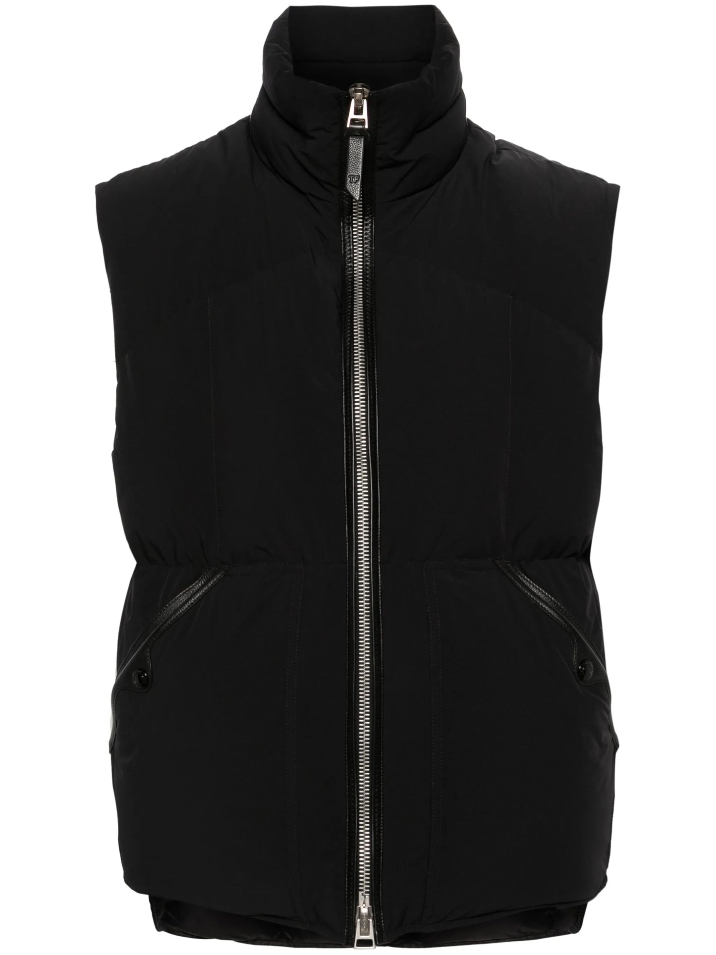 funnel-neck quilted gilet