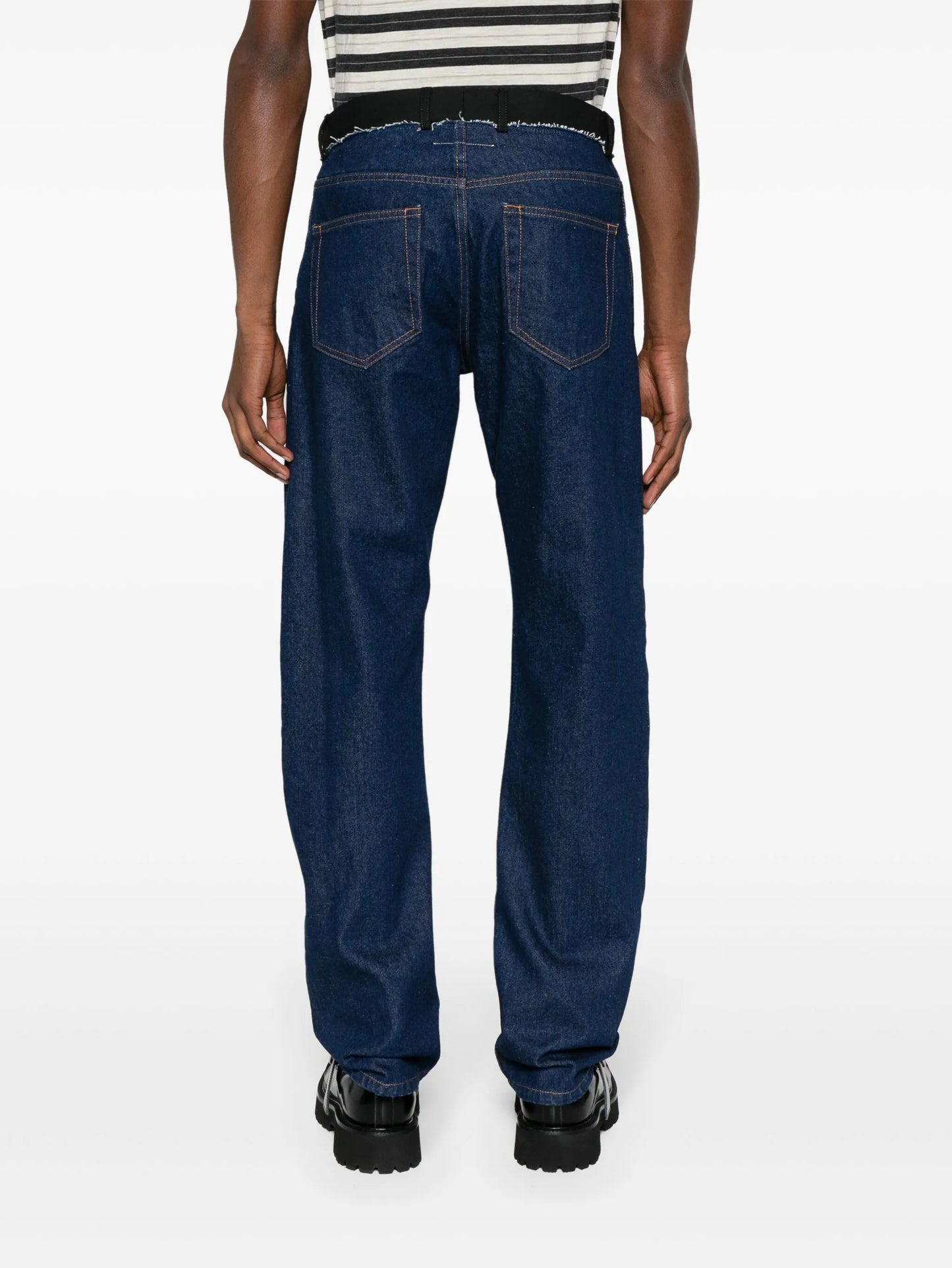 mid-rise straight-leg jeans