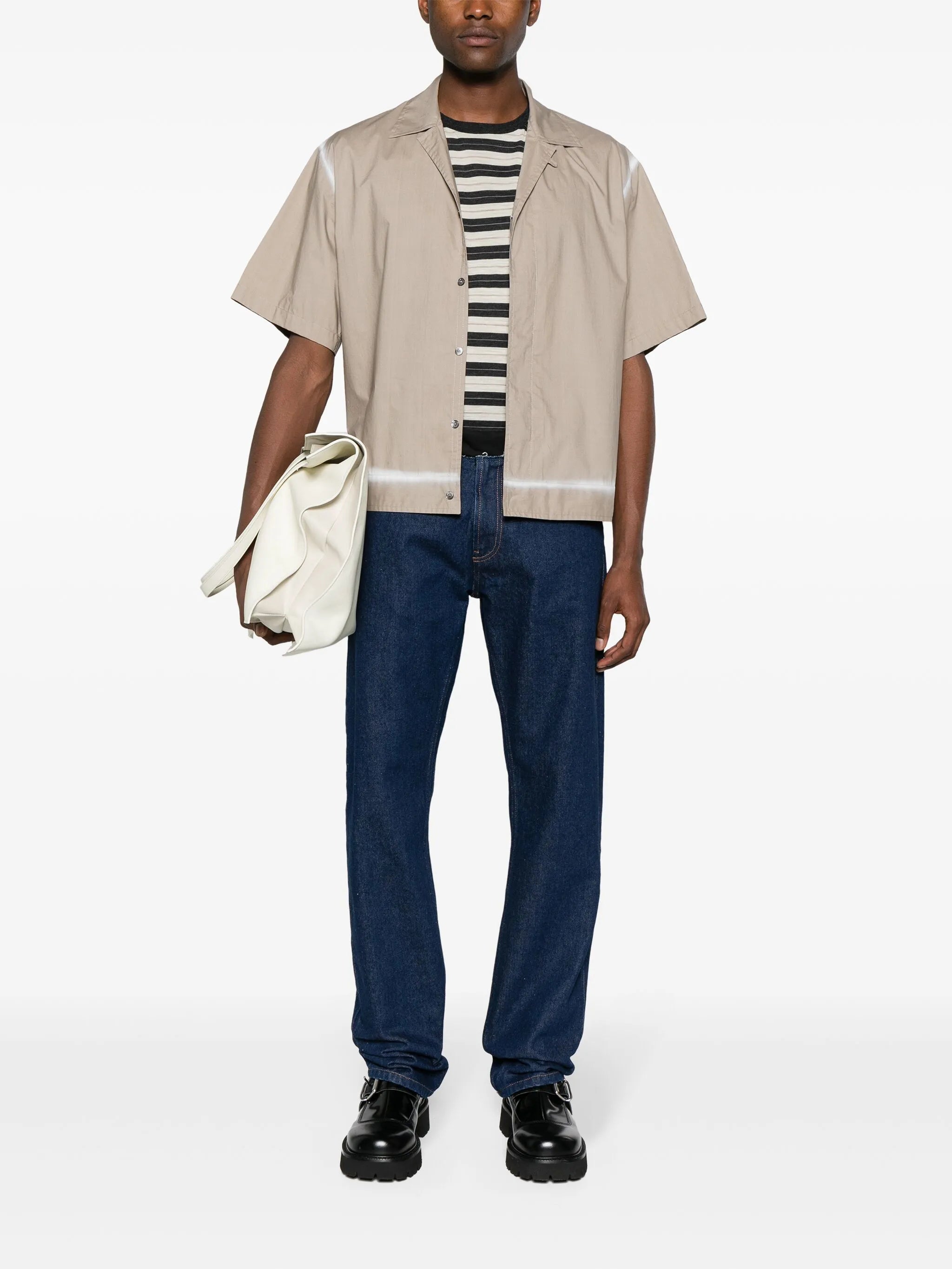 mid-rise straight-leg jeans