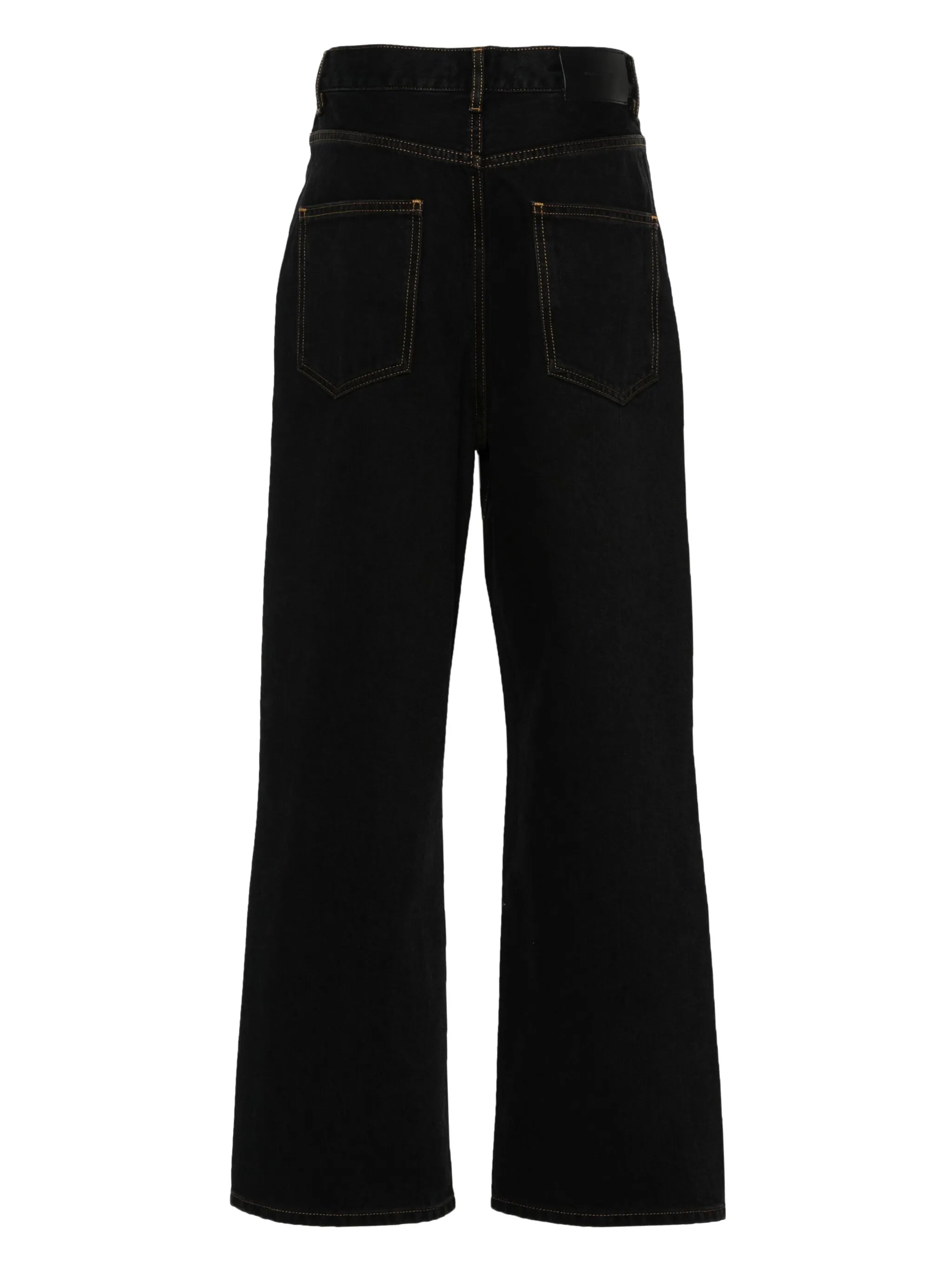 logo-patch cotton wide-leg jeans