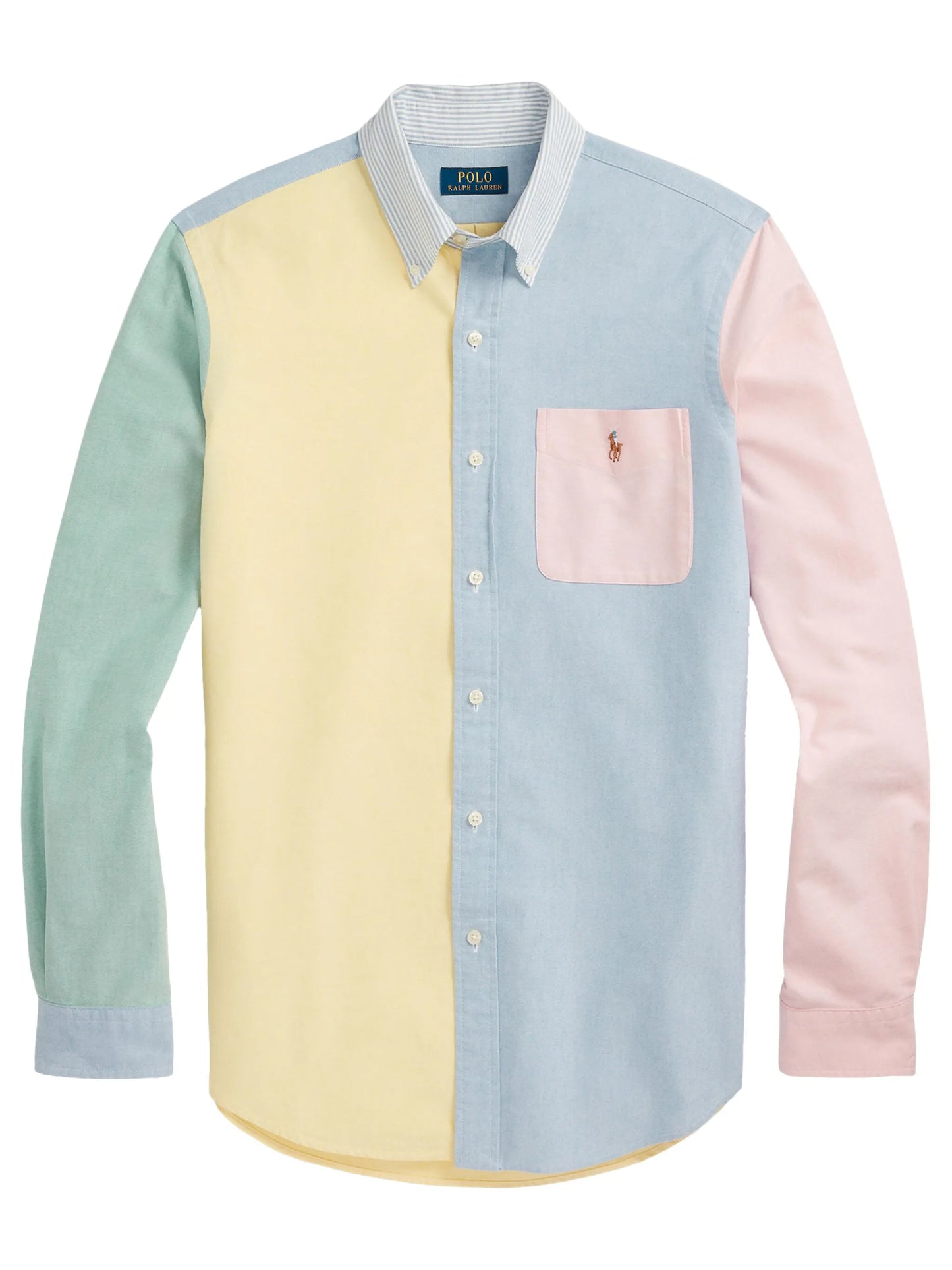 Oxford colour-block cotton shirt