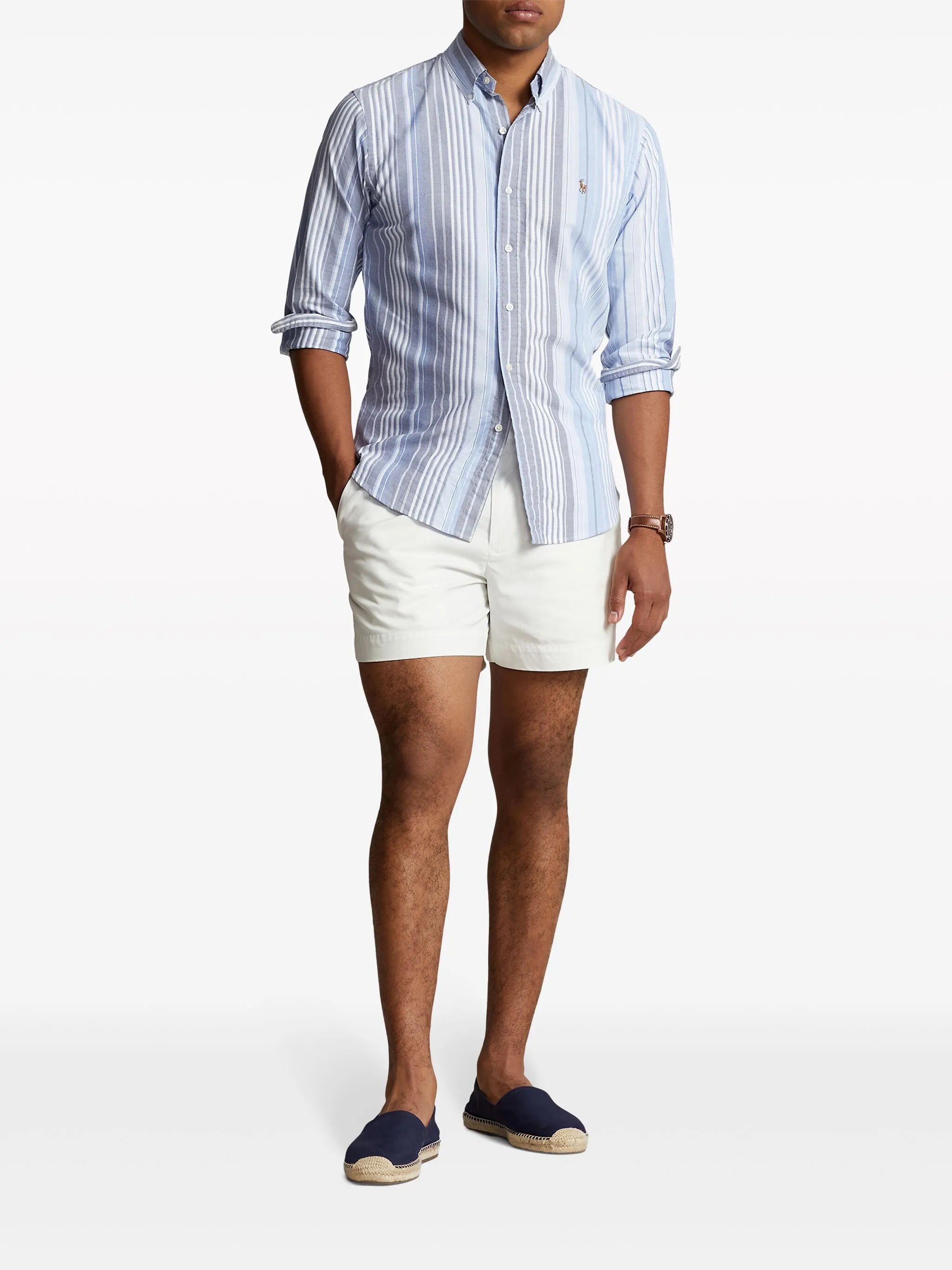 stripe-pattern cotton shirt