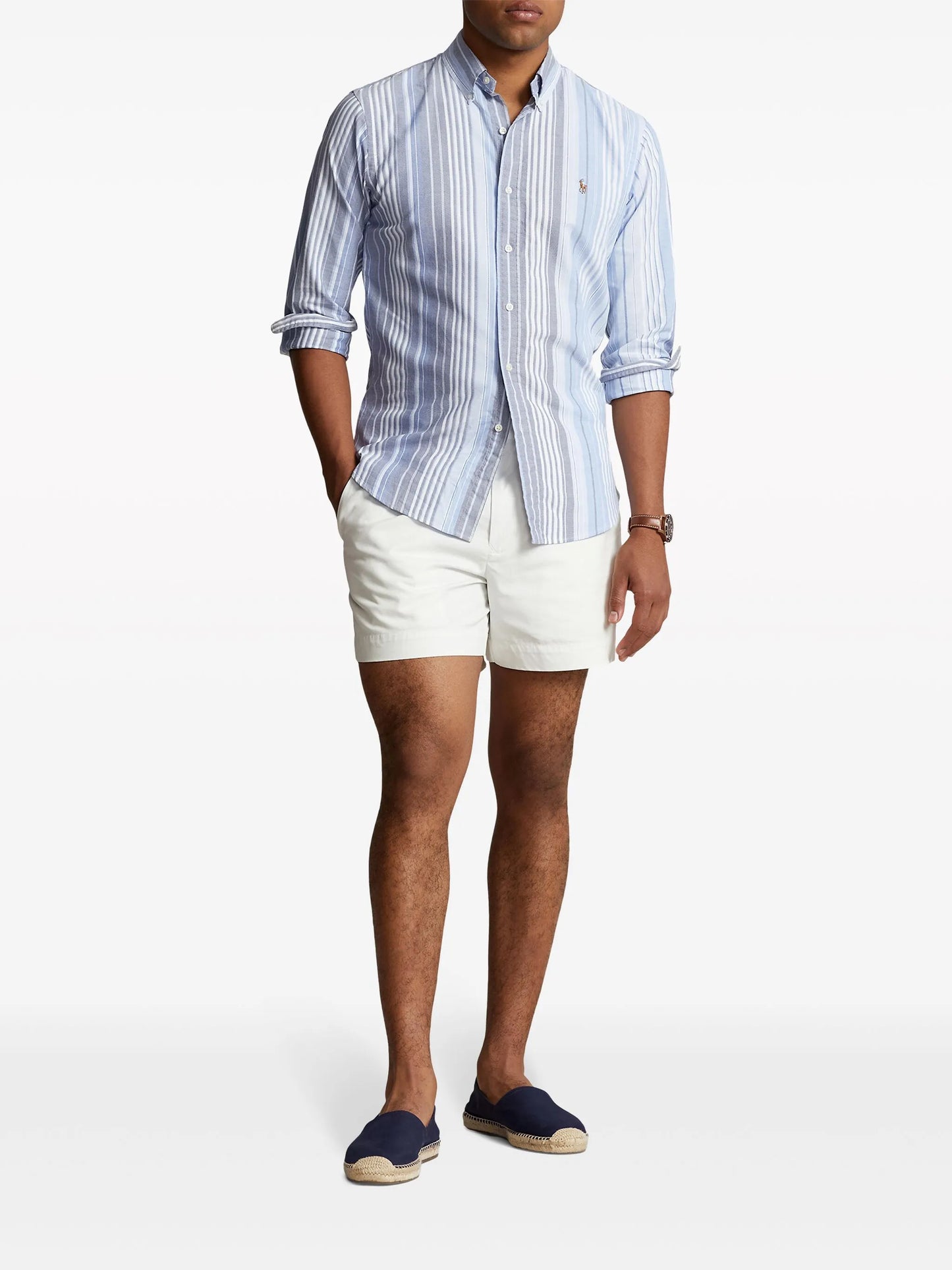 stripe-pattern cotton shirt