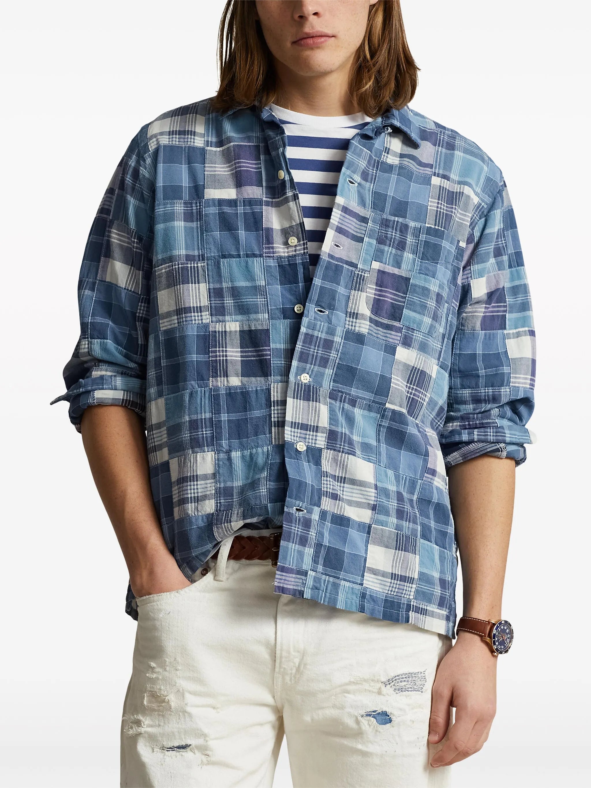 patchwork cotton shirt
