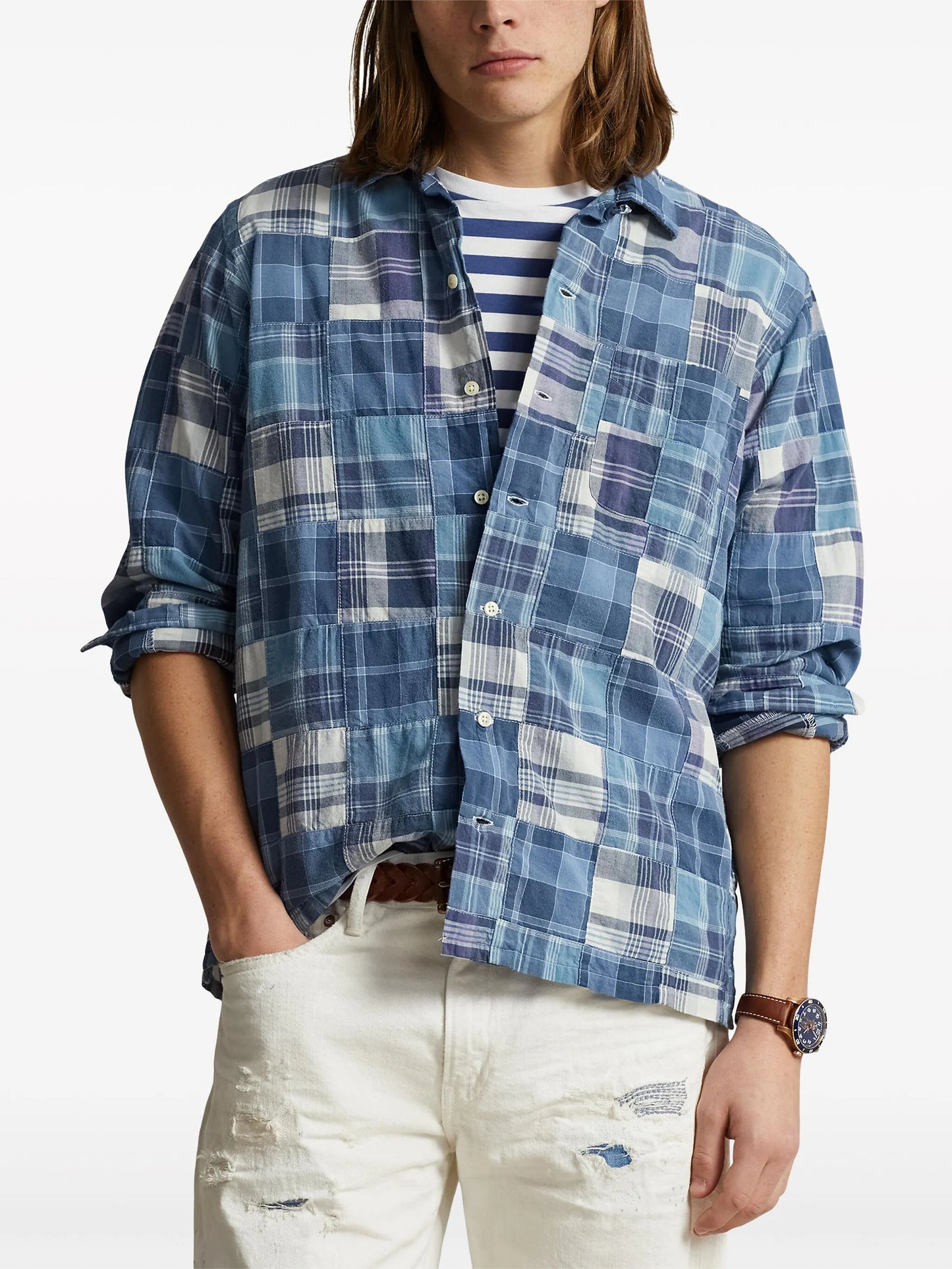 patchwork cotton shirt