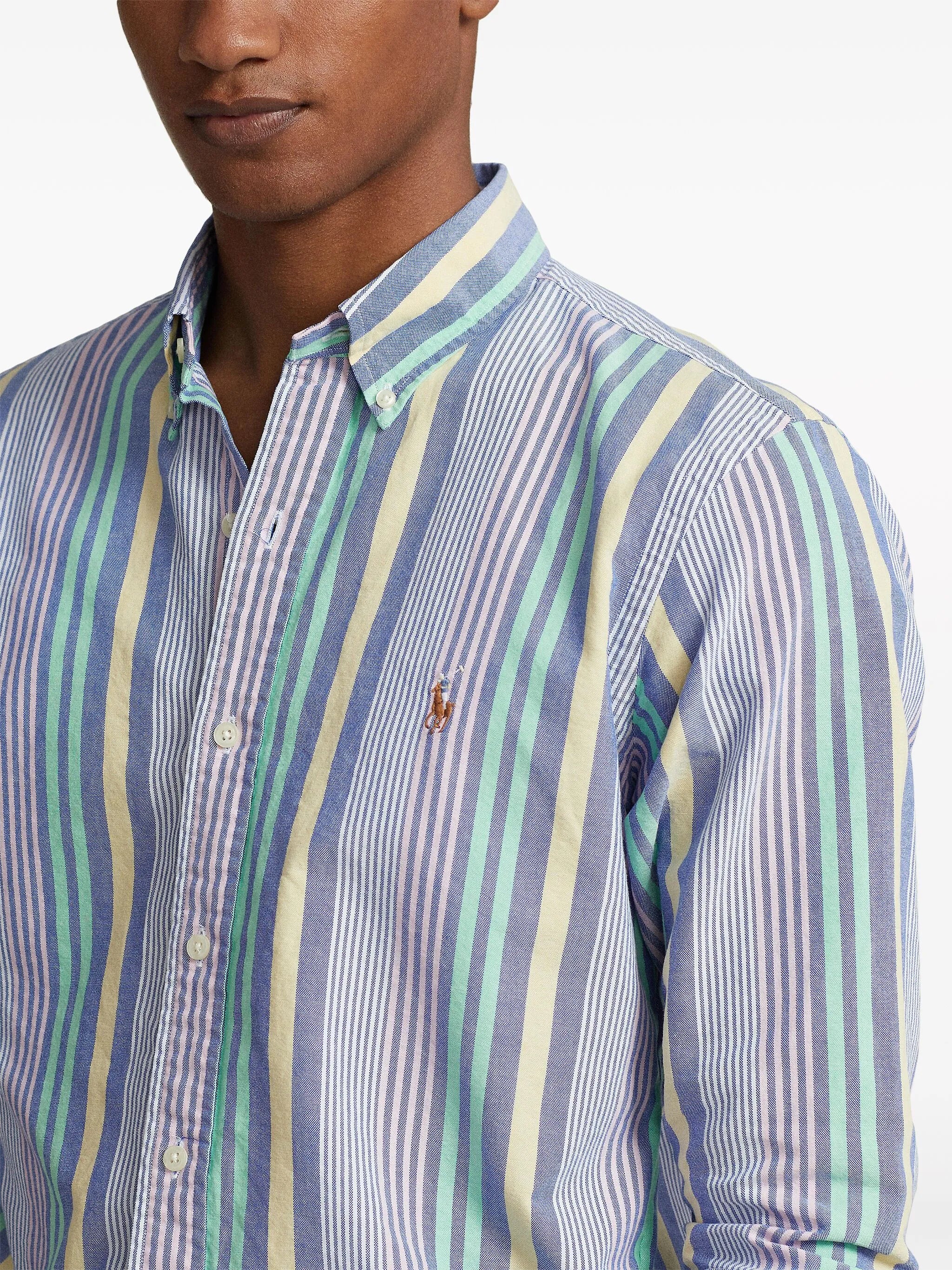 stripe-pattern cotton shirt