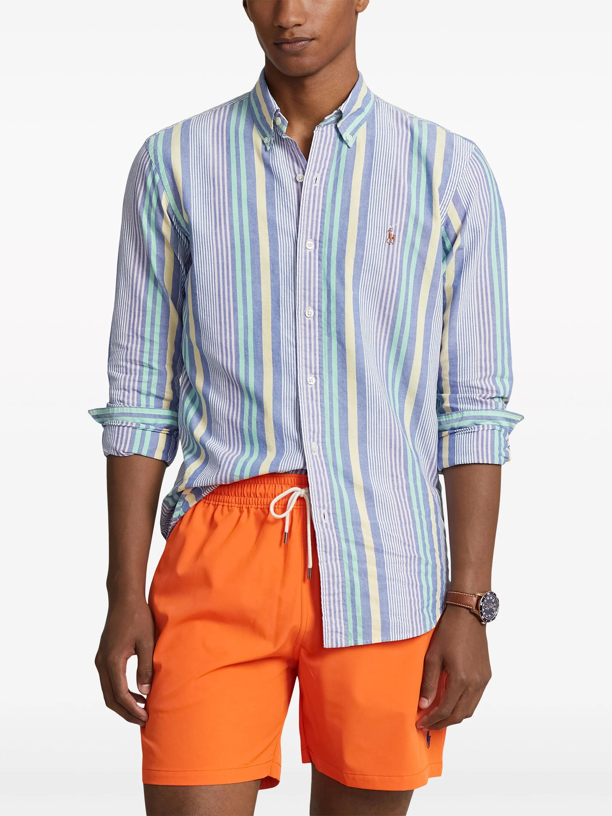 stripe-pattern cotton shirt