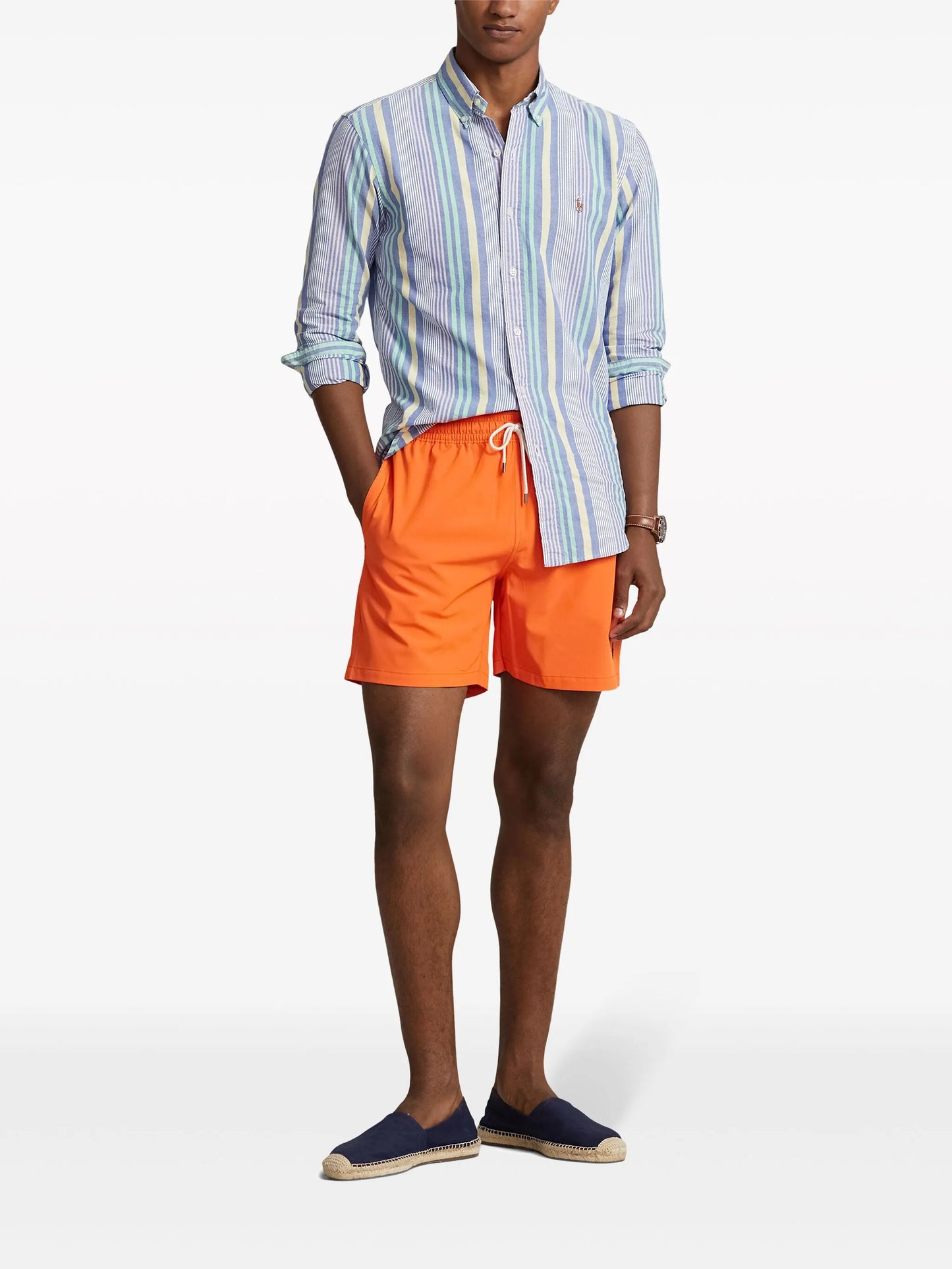 stripe-pattern cotton shirt