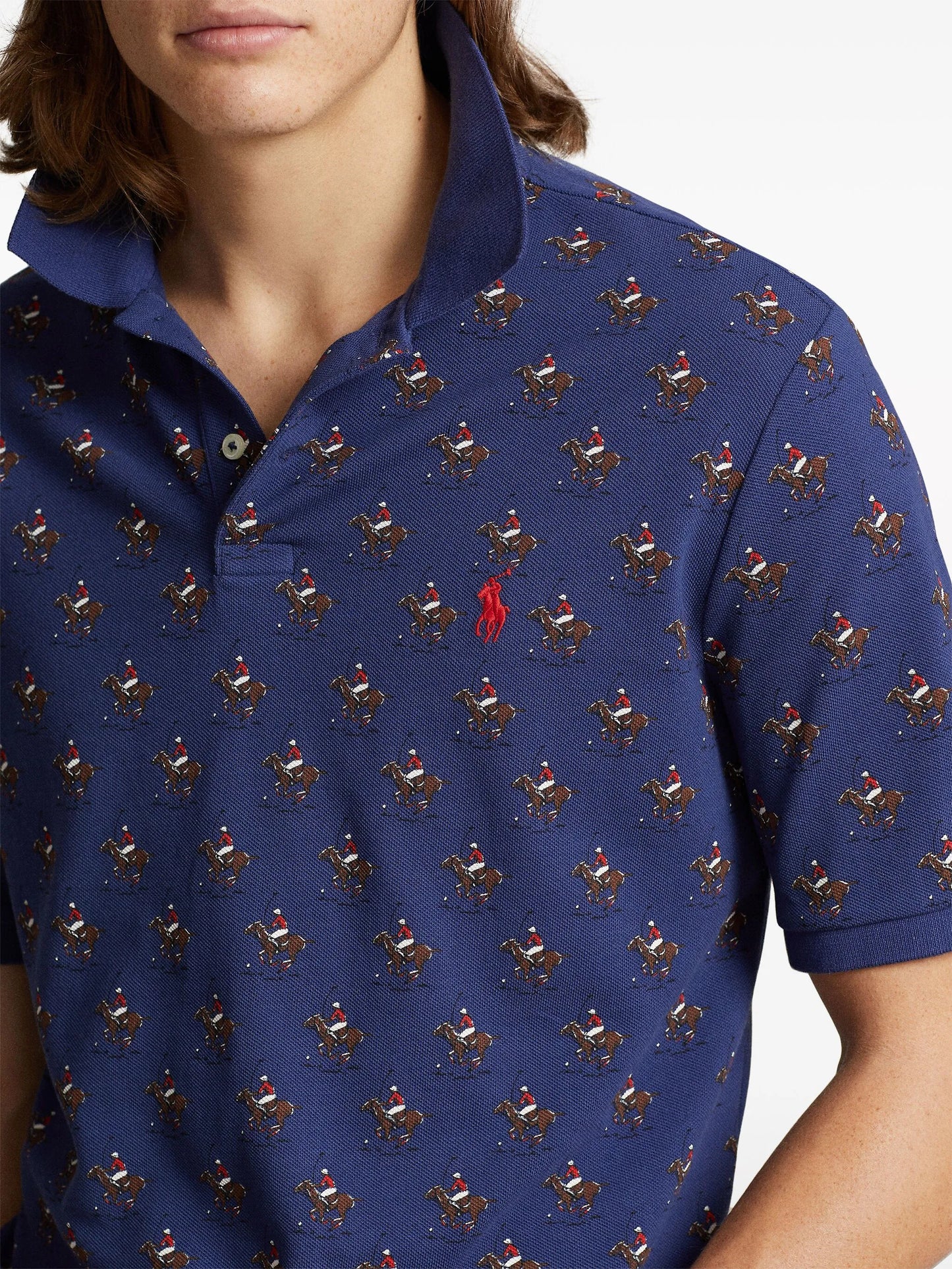 Polo Pony-print cotton polo shirt