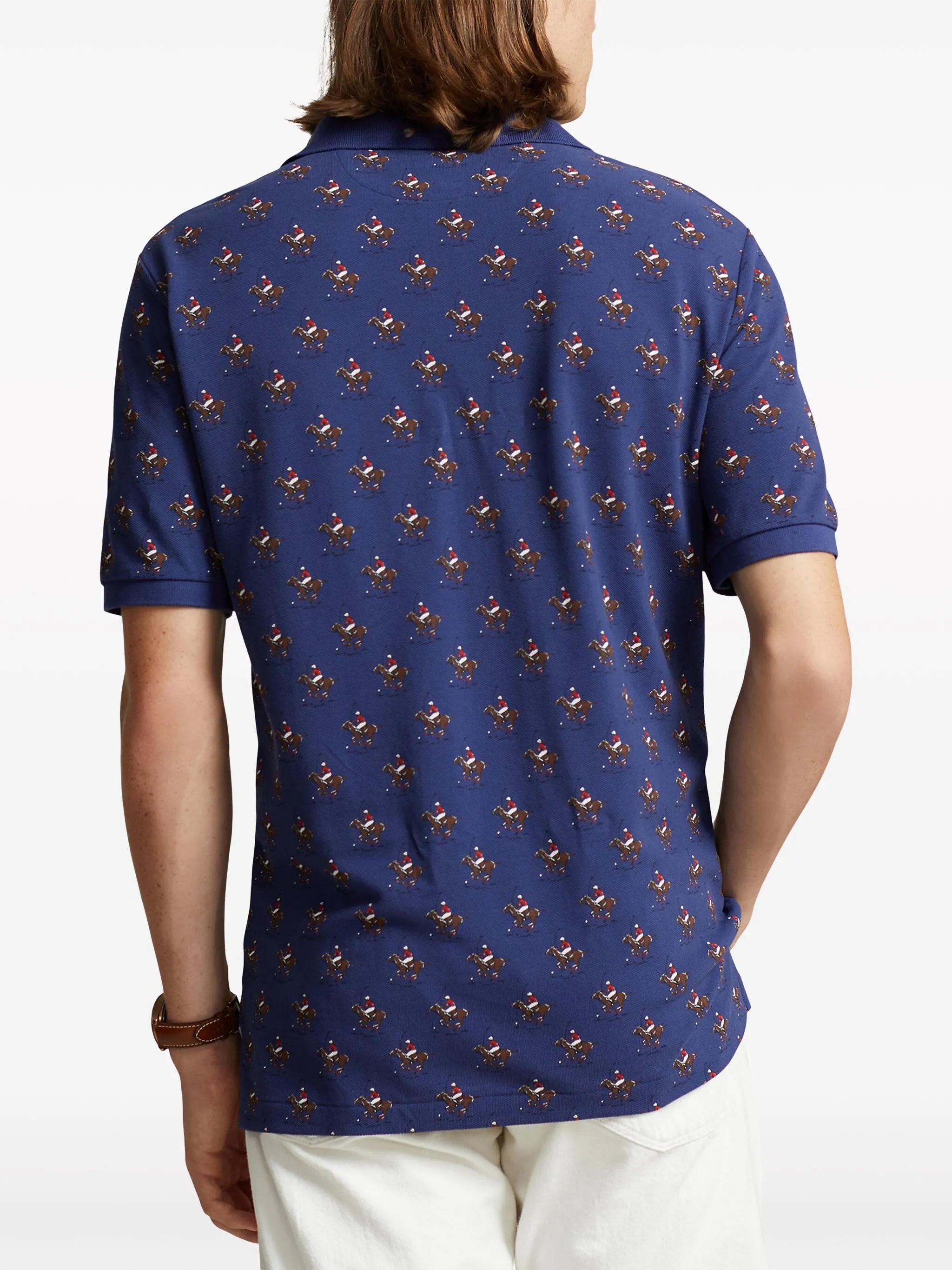Polo Pony-print cotton polo shirt