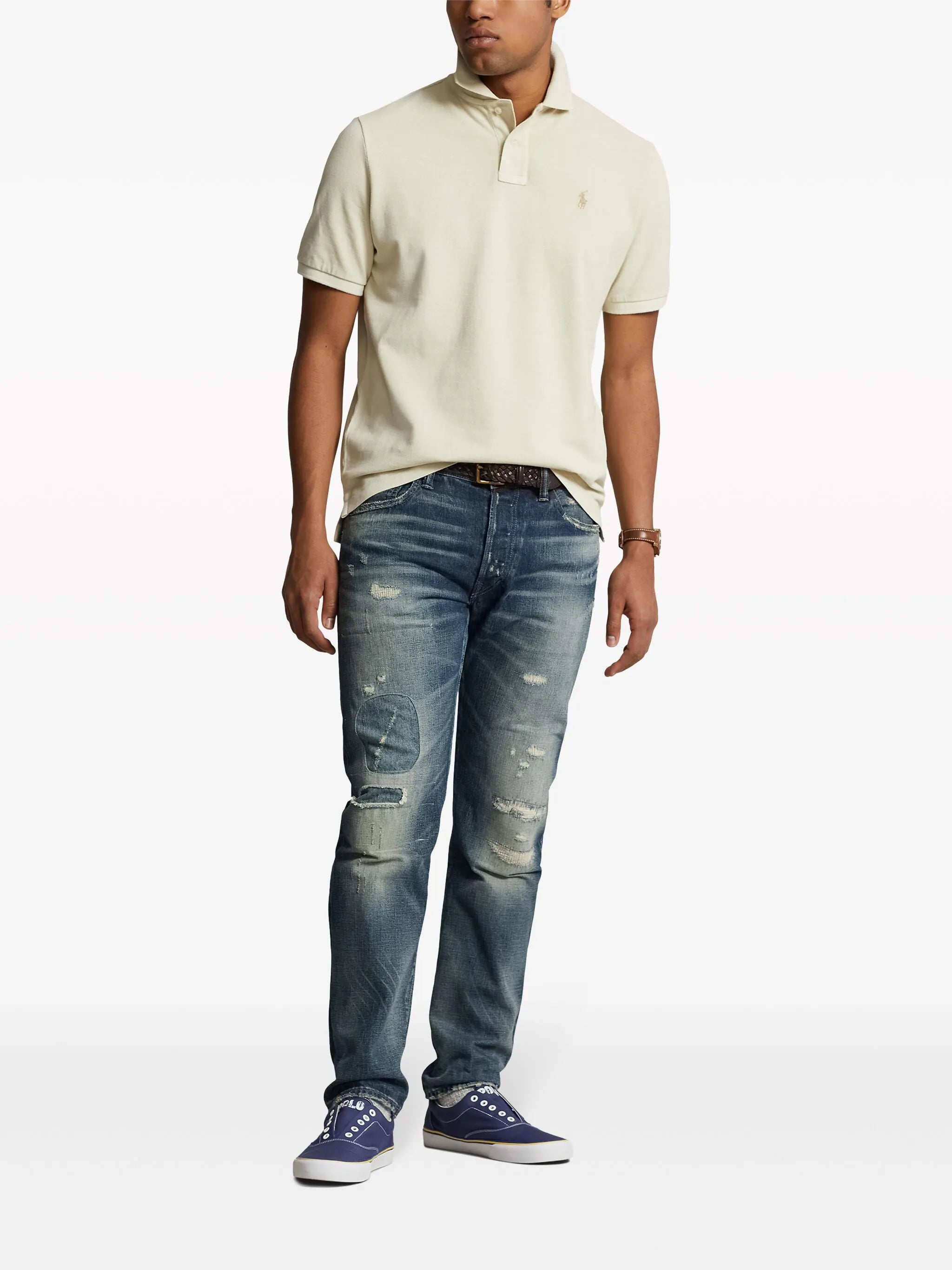 Polo Pony-embroidered cotton polo shirt