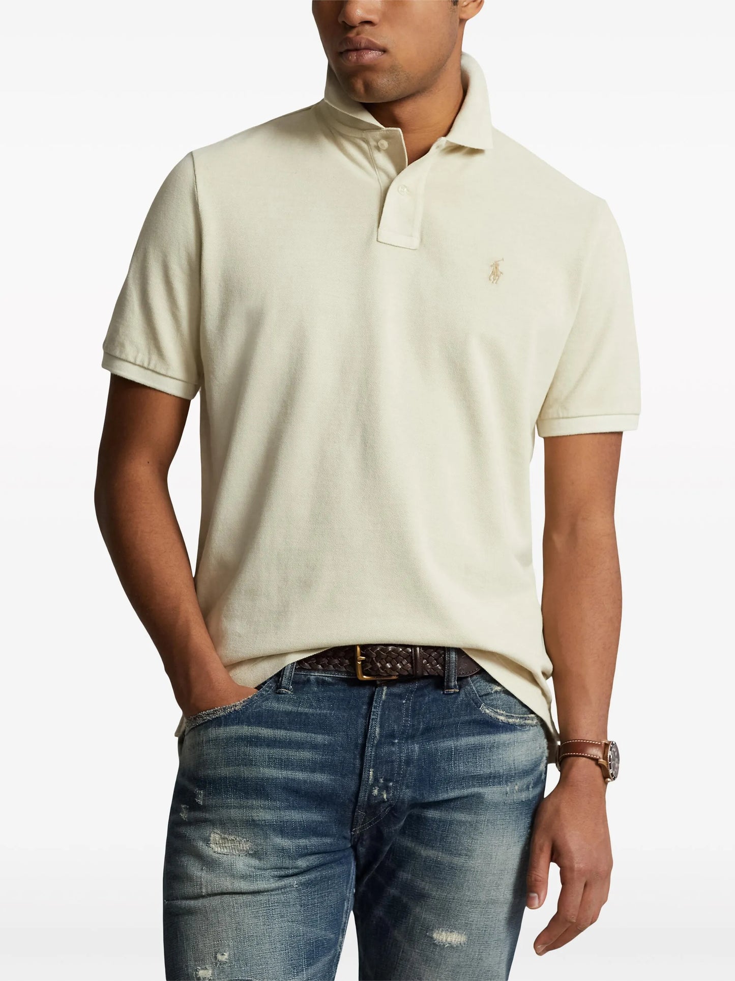 Polo Pony-embroidered cotton polo shirt