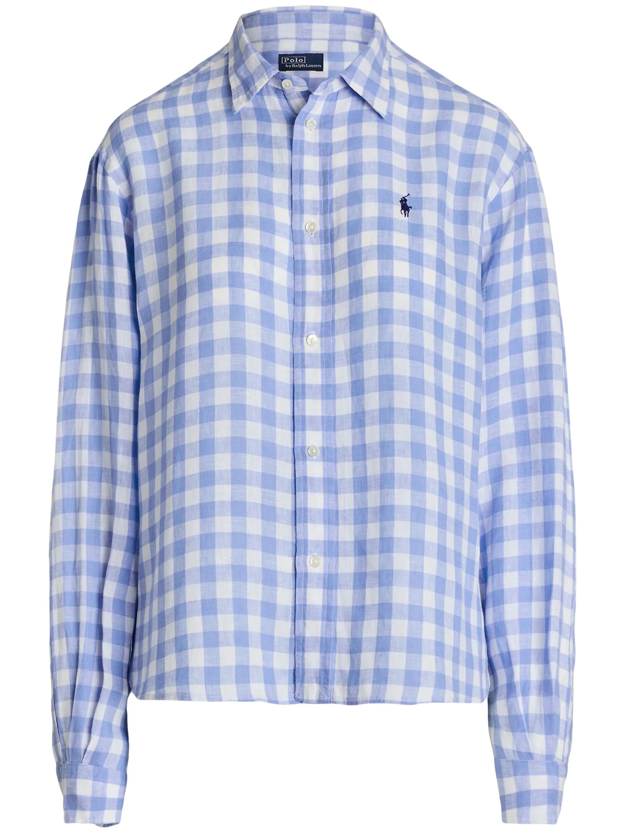 gingham-print linen shirt