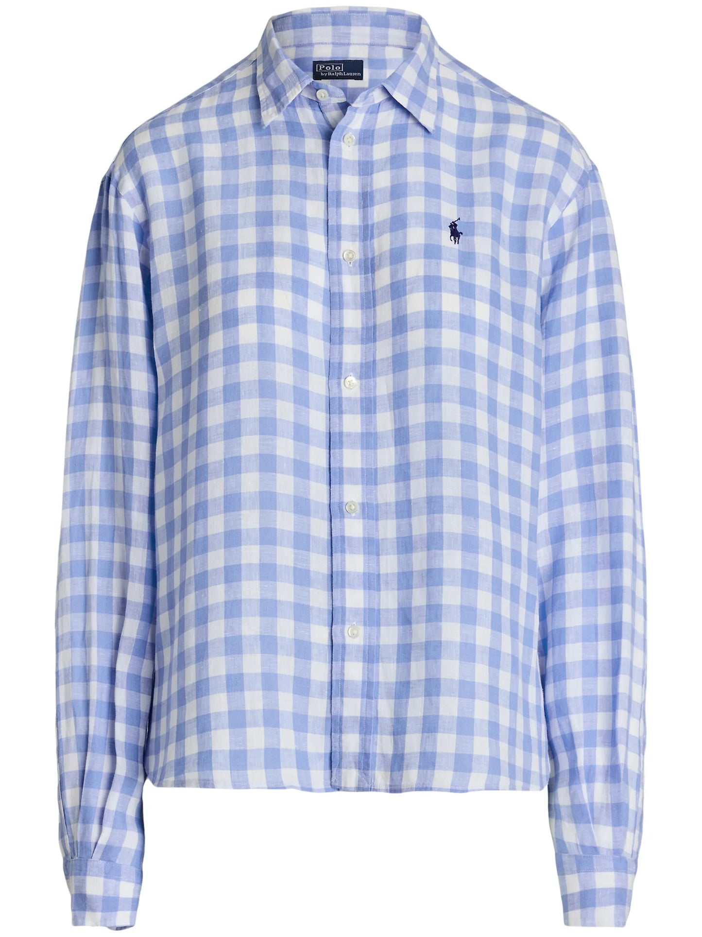 gingham-print linen shirt