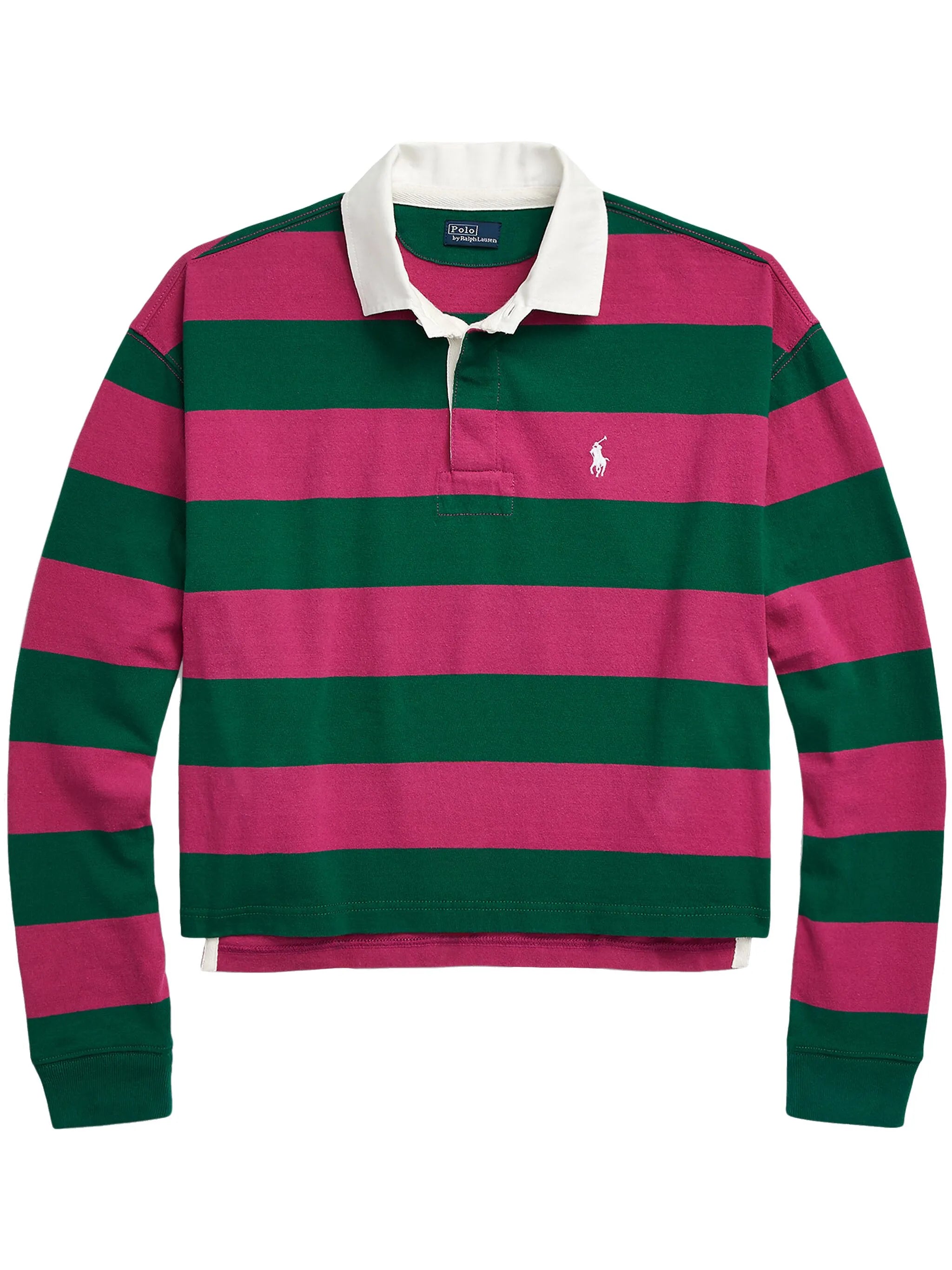 striped cotton polo top