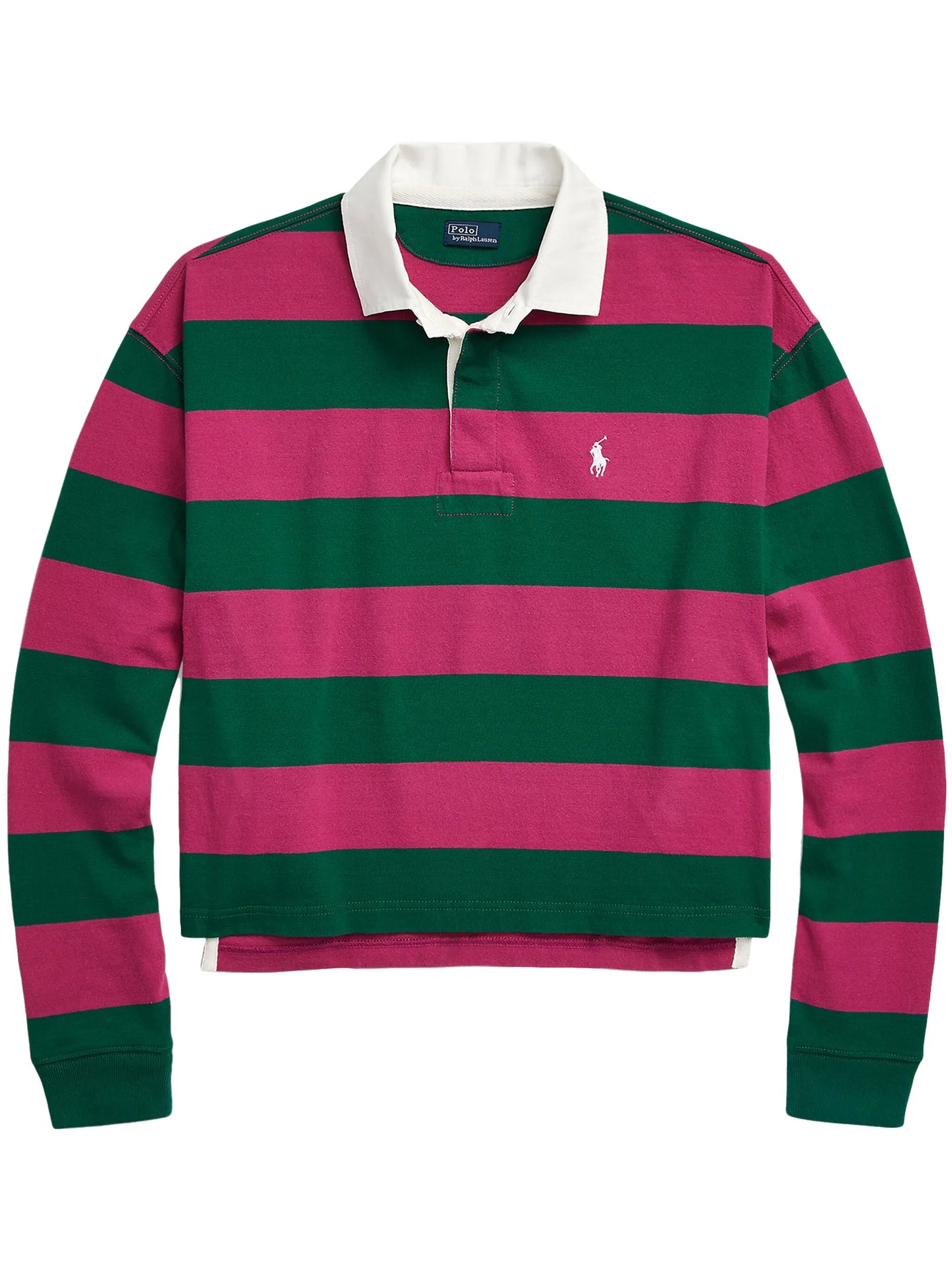 striped cotton polo top