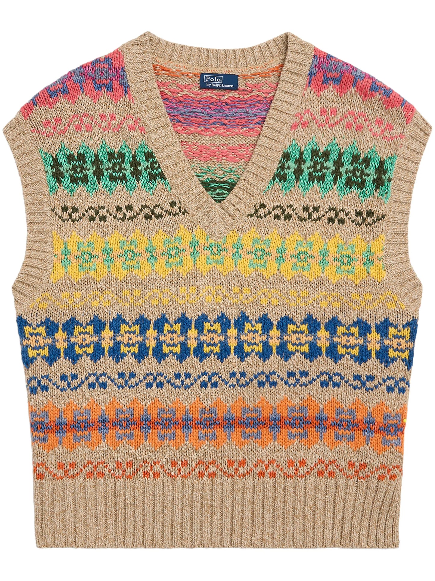 fair isle short-sleeved jumper