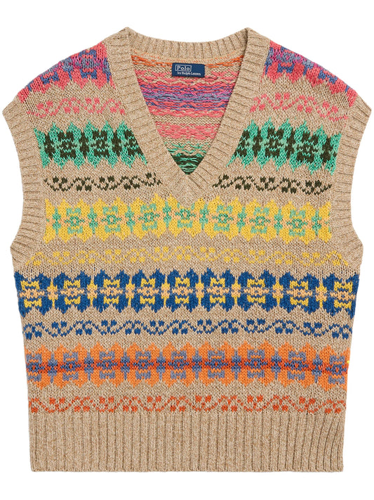 fair isle short-sleeved jumper