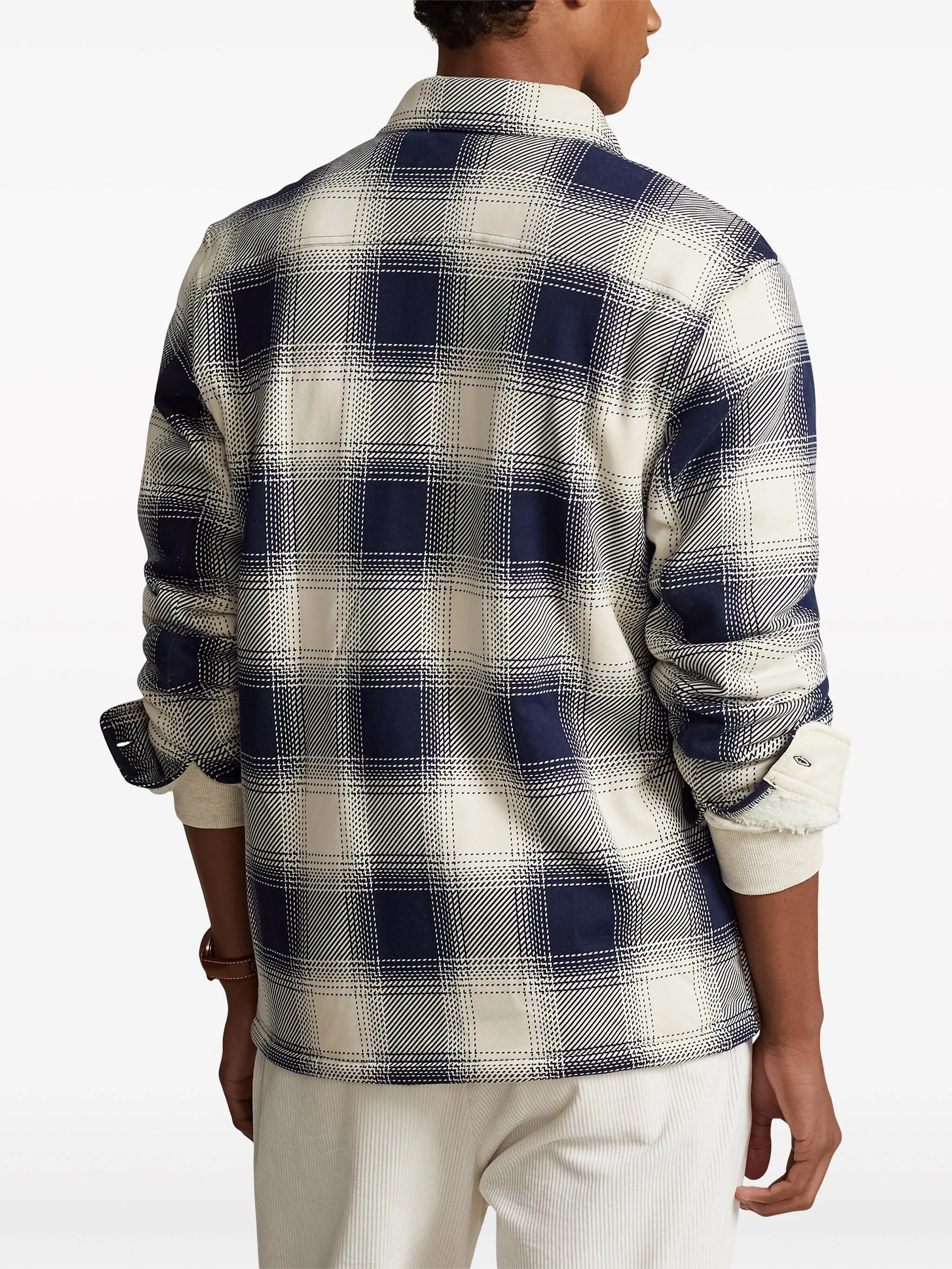 check-pattern cotton shirt