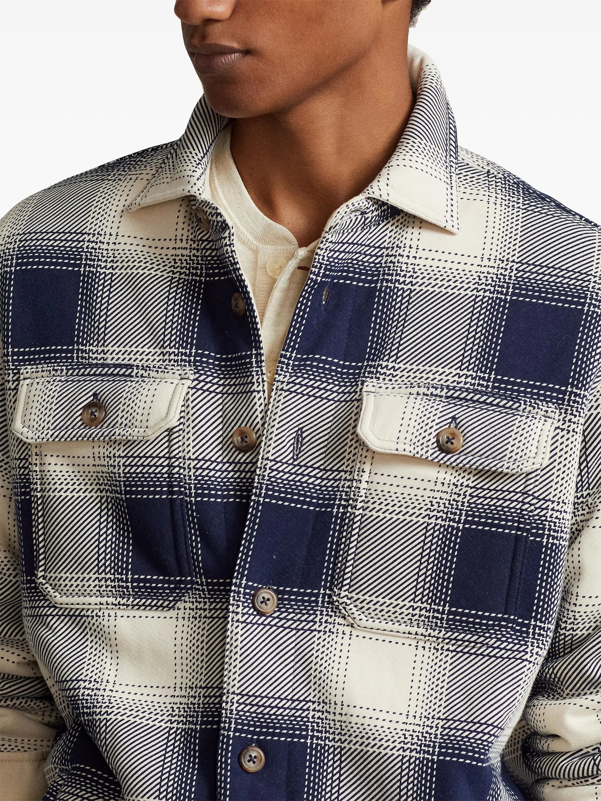 check-pattern cotton shirt