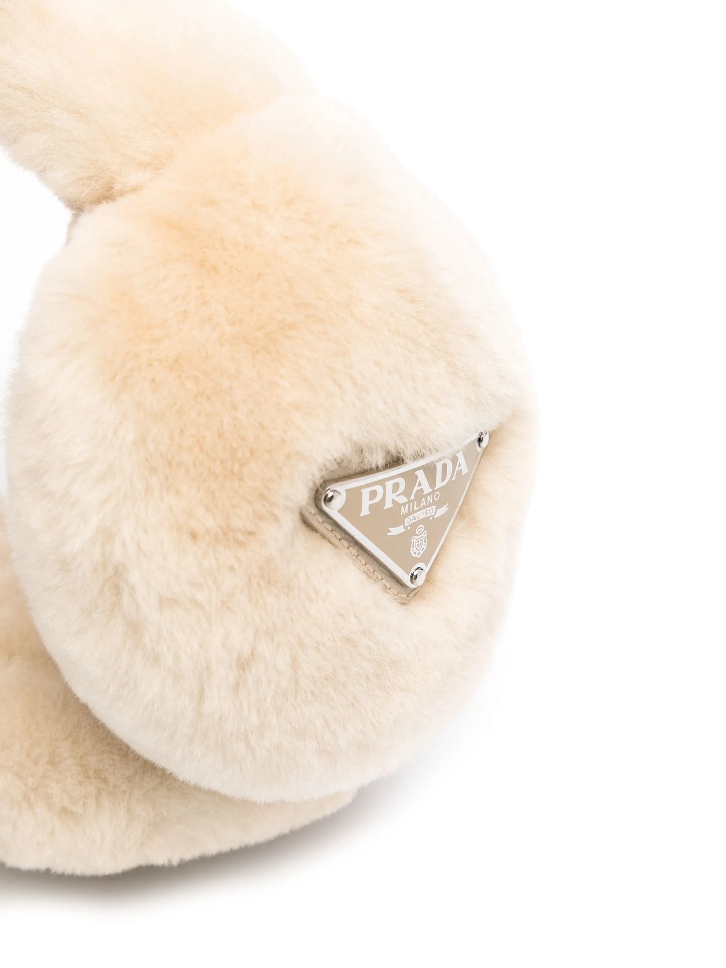 logo-appliqué shearling earmuffs