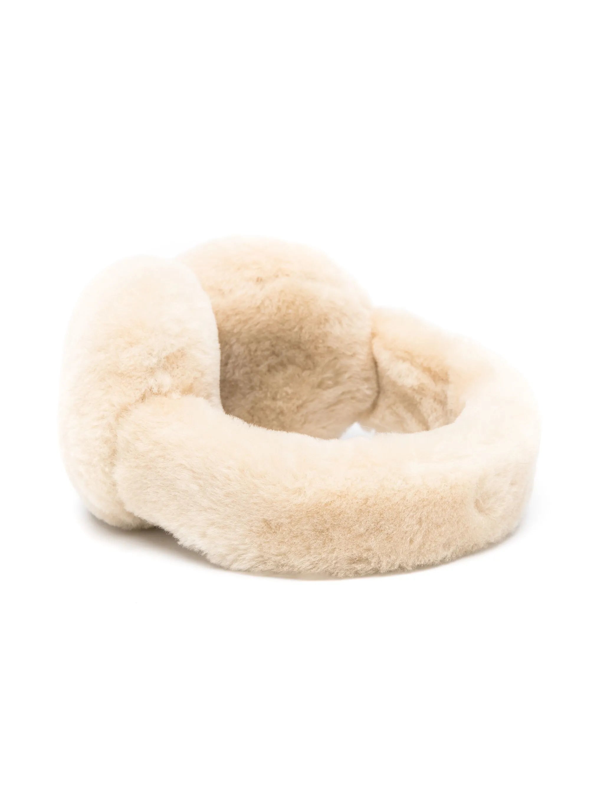 logo-appliqué shearling earmuffs
