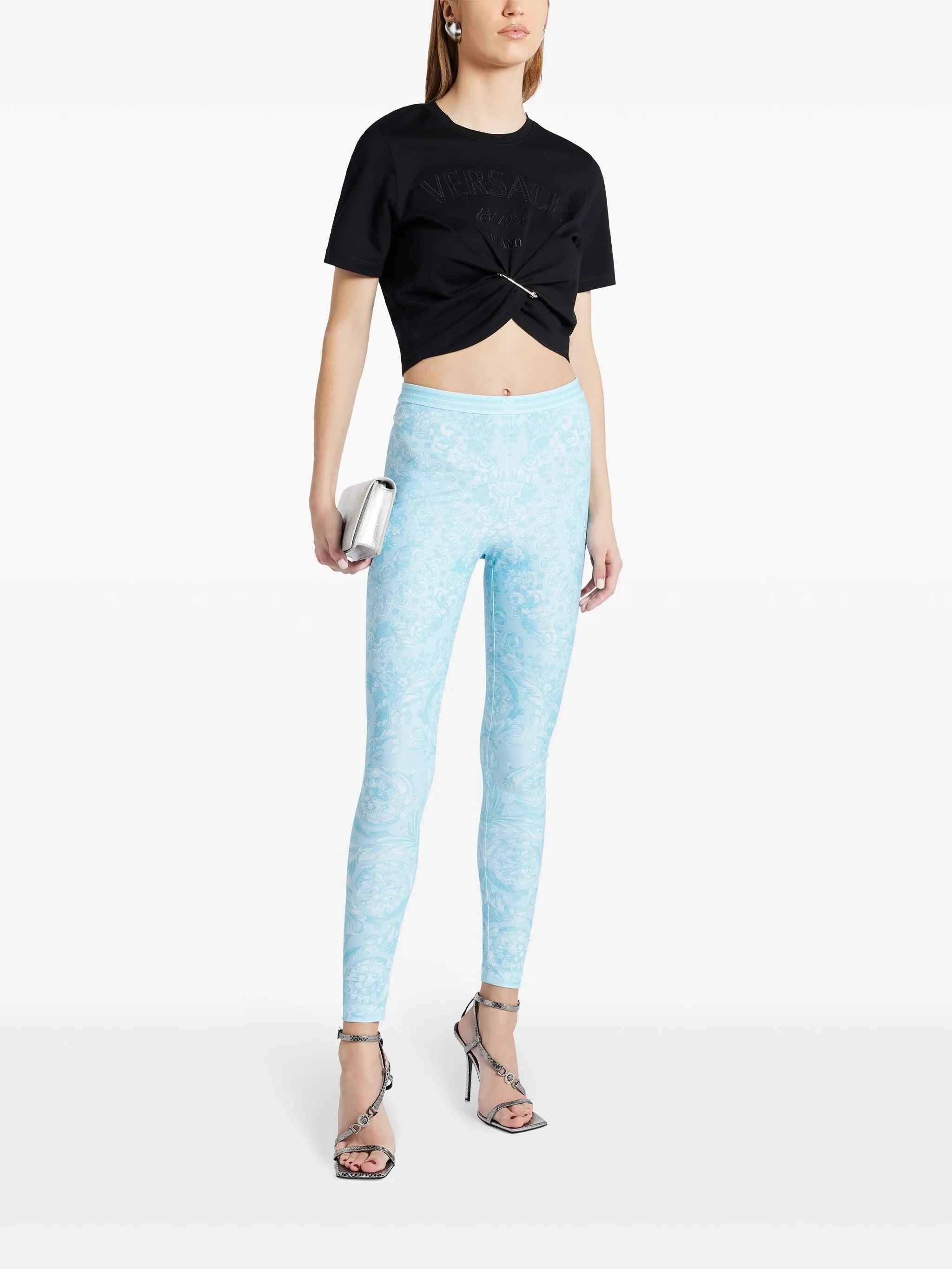 Milano Stamp-embroidered crop top