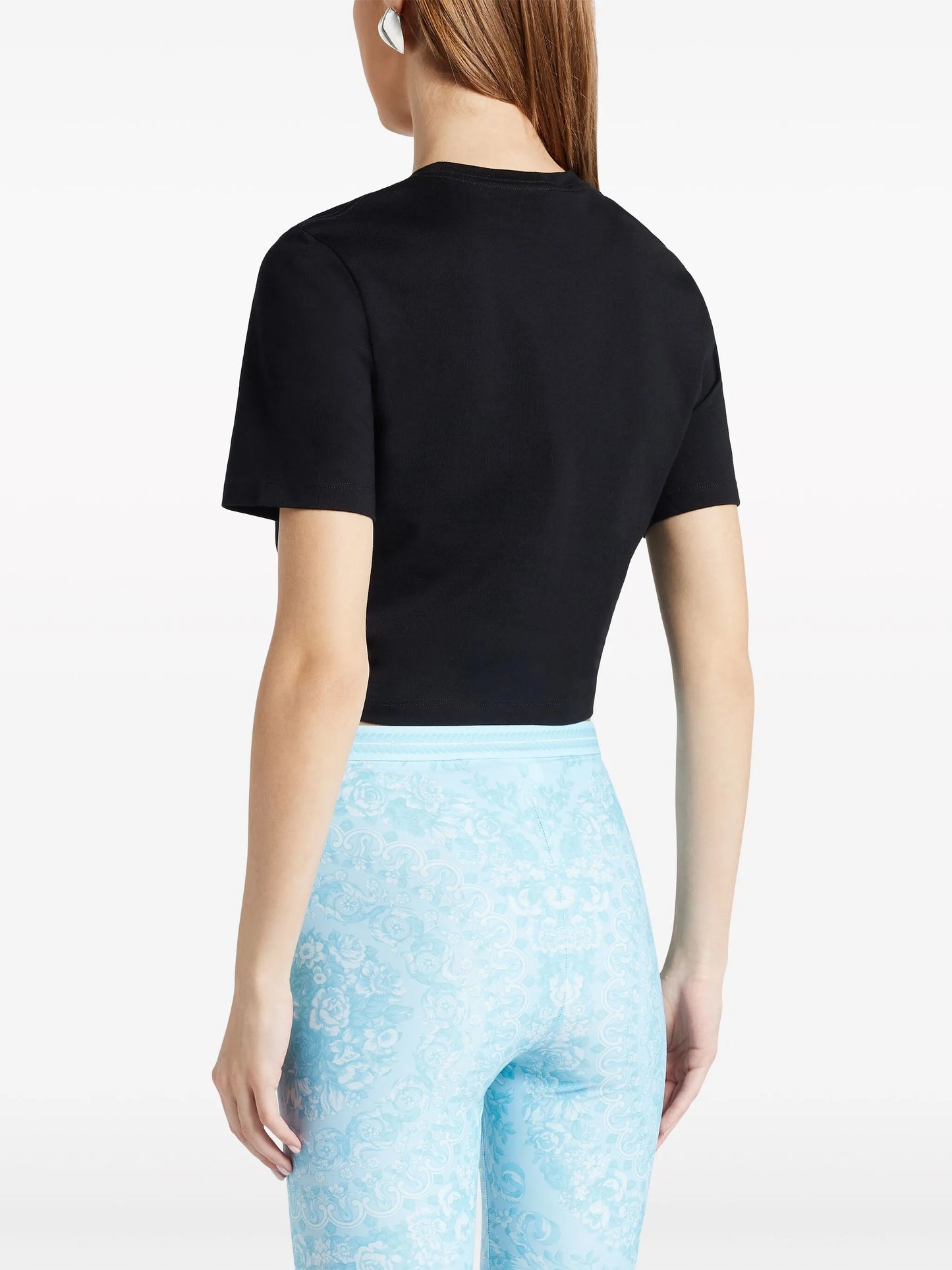 Milano Stamp-embroidered crop top