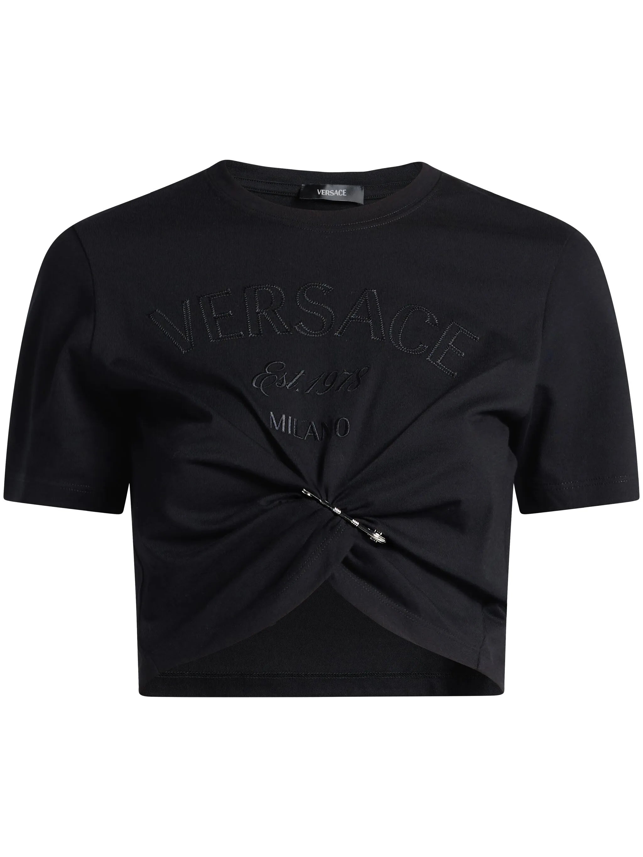 Milano Stamp-embroidered crop top