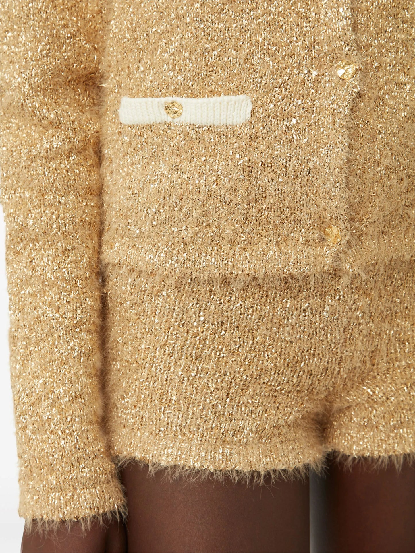 tweed crew-neck cardigan