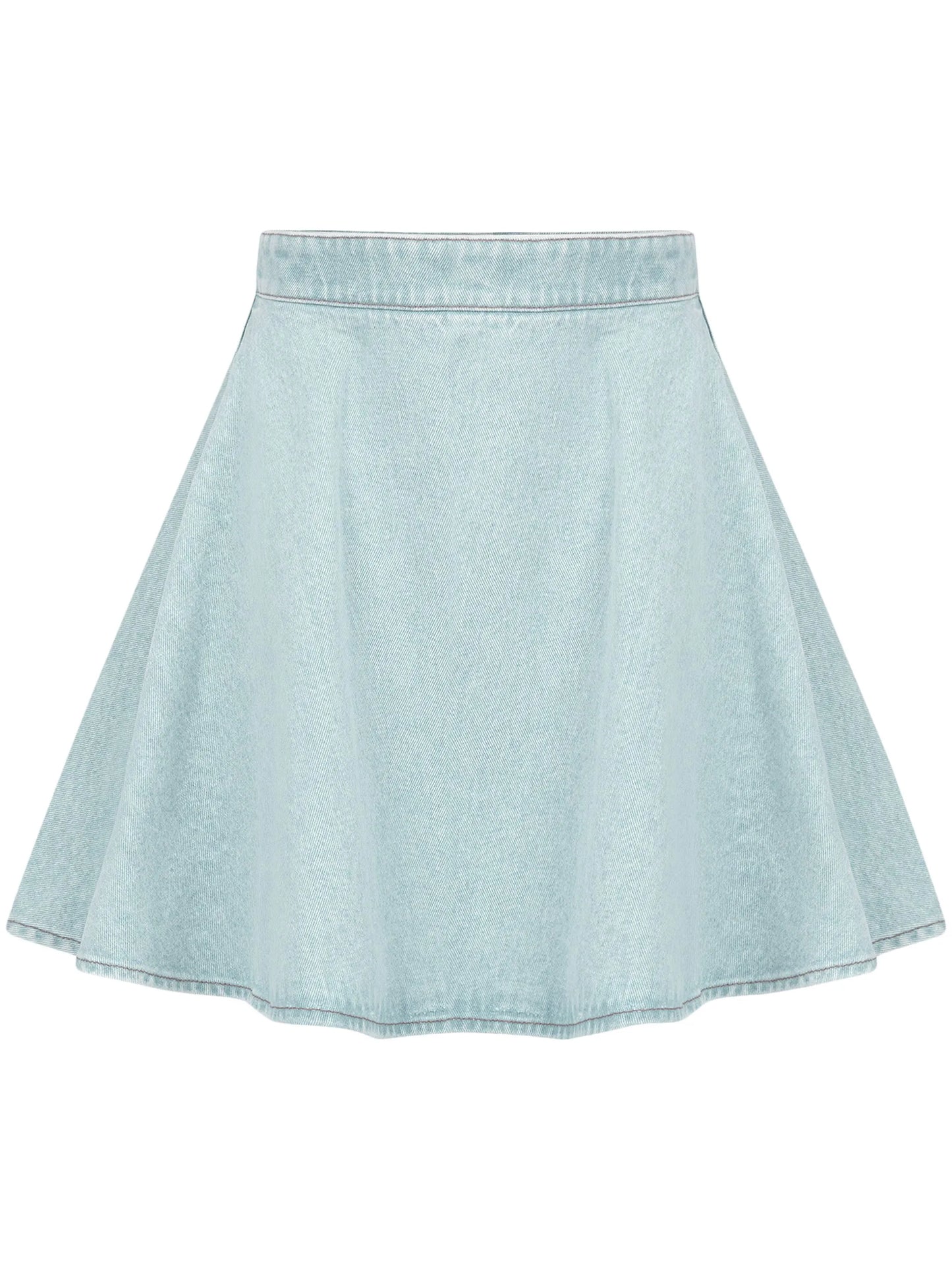 logo-print cotton denim skirt
