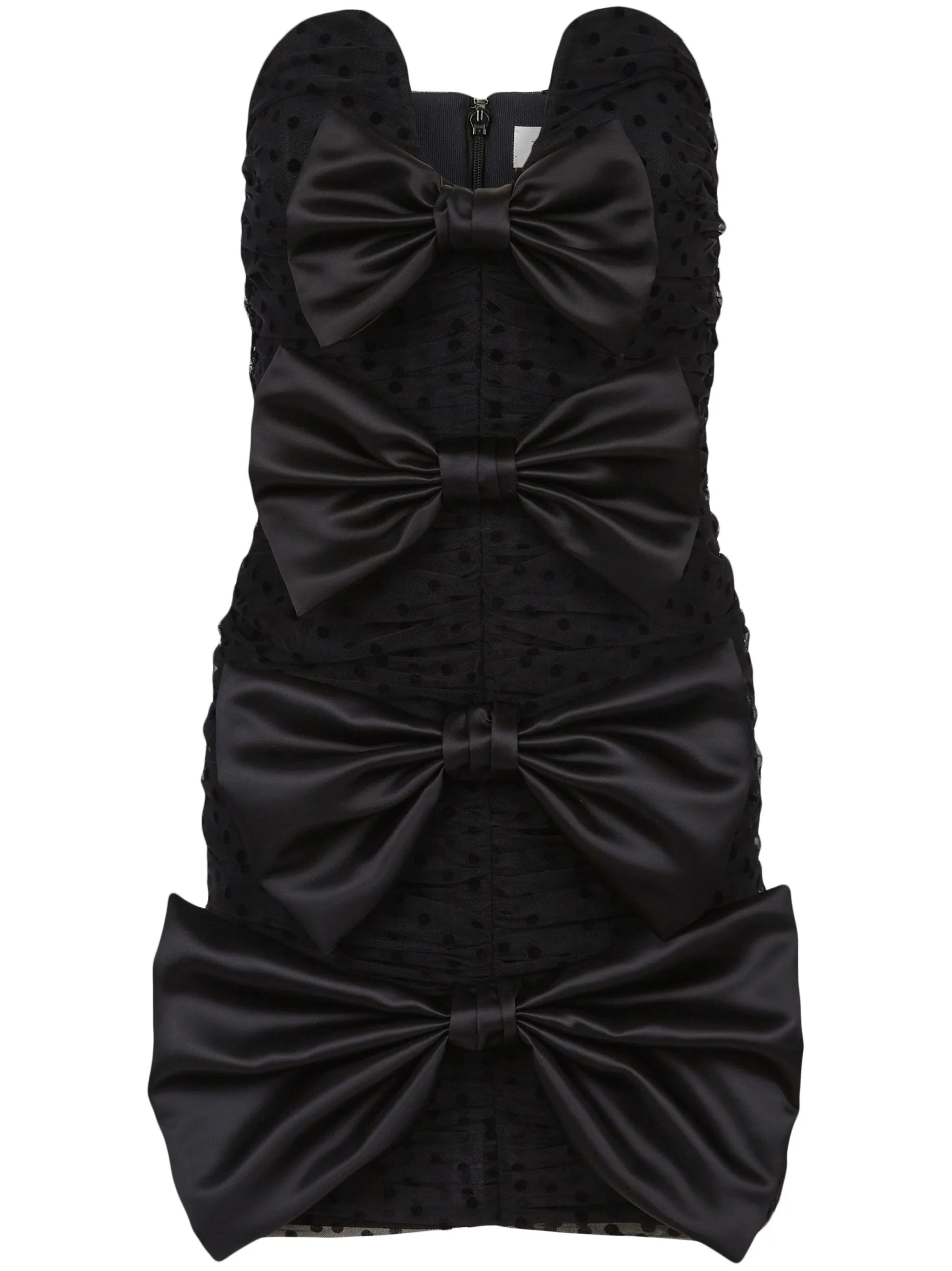 bow-detail bustier minidress