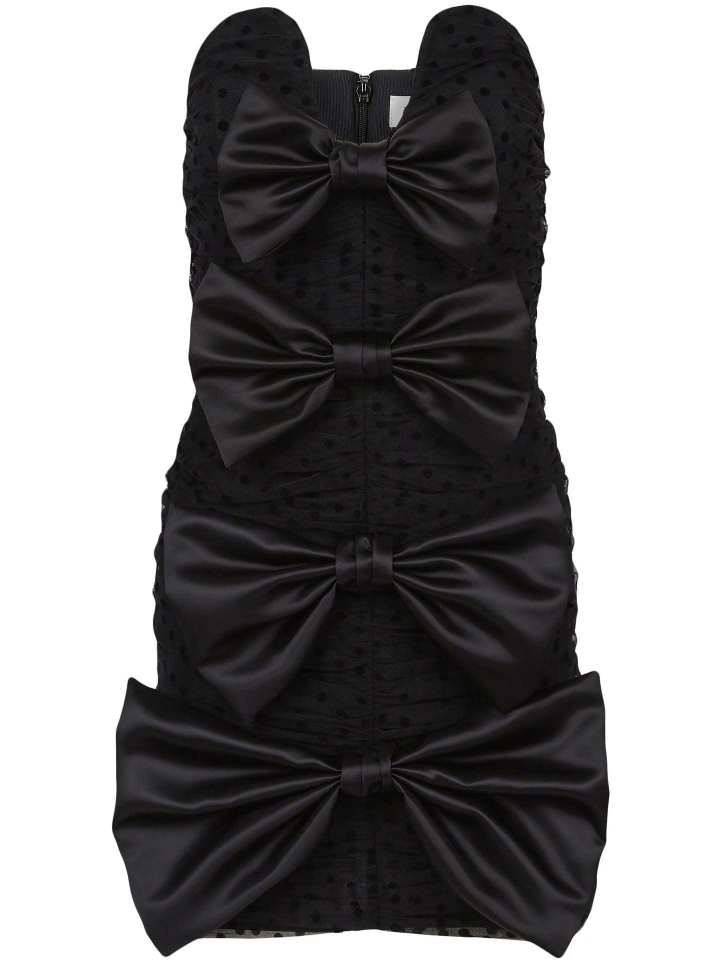 bow-detail bustier minidress