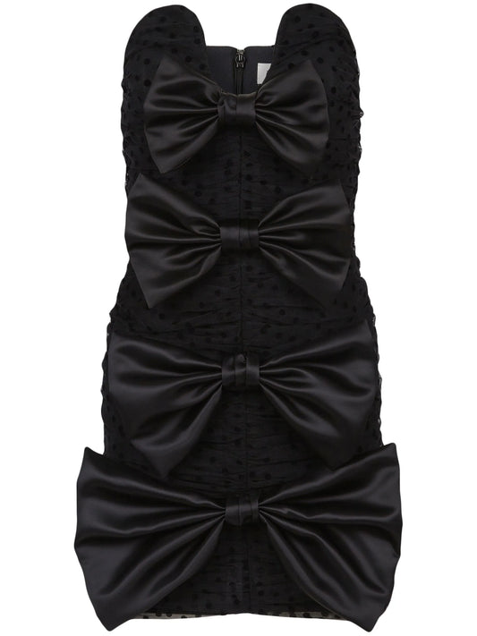 bow-detail bustier minidress