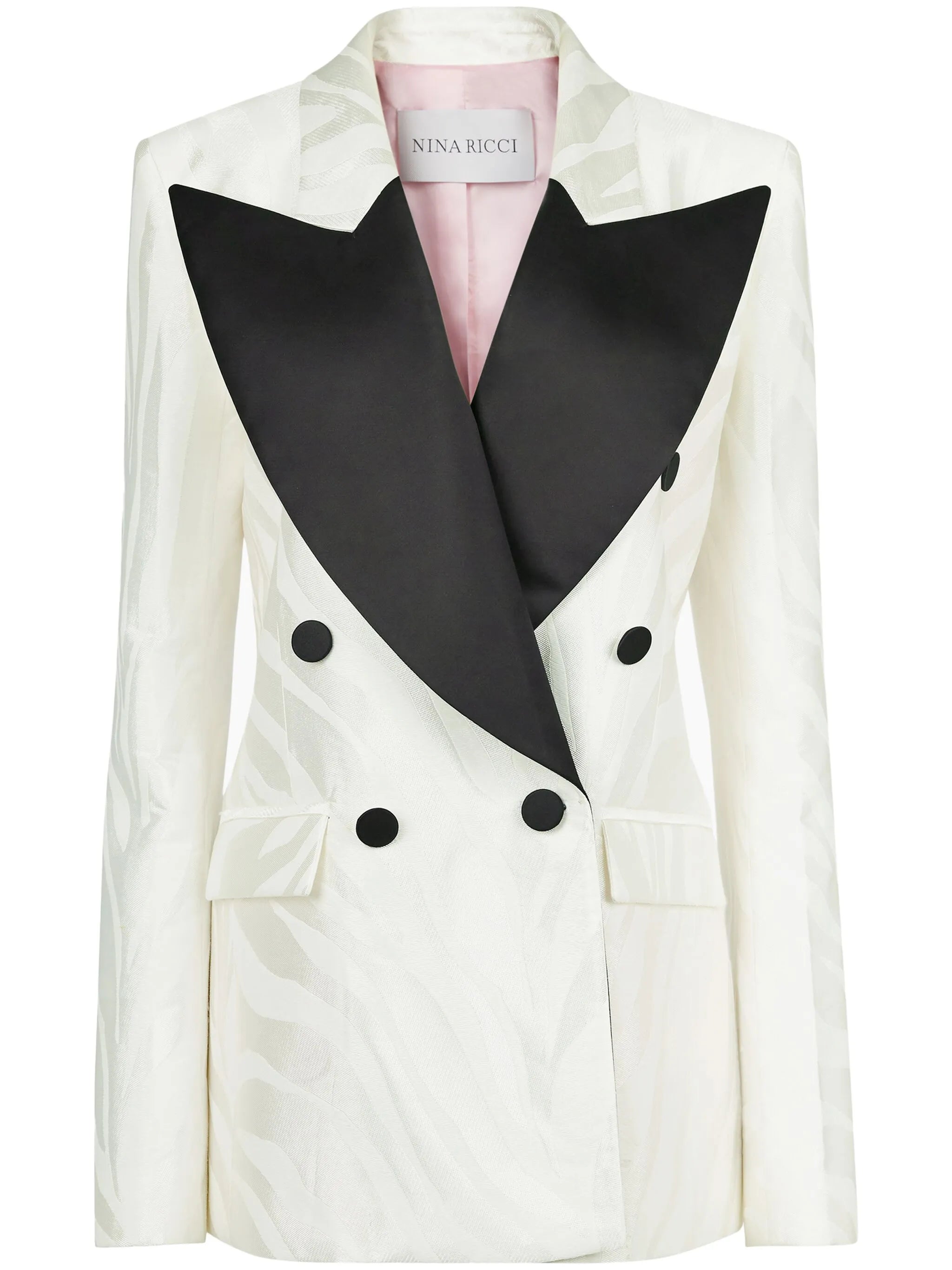 oversized zebra-jacquard blazer
