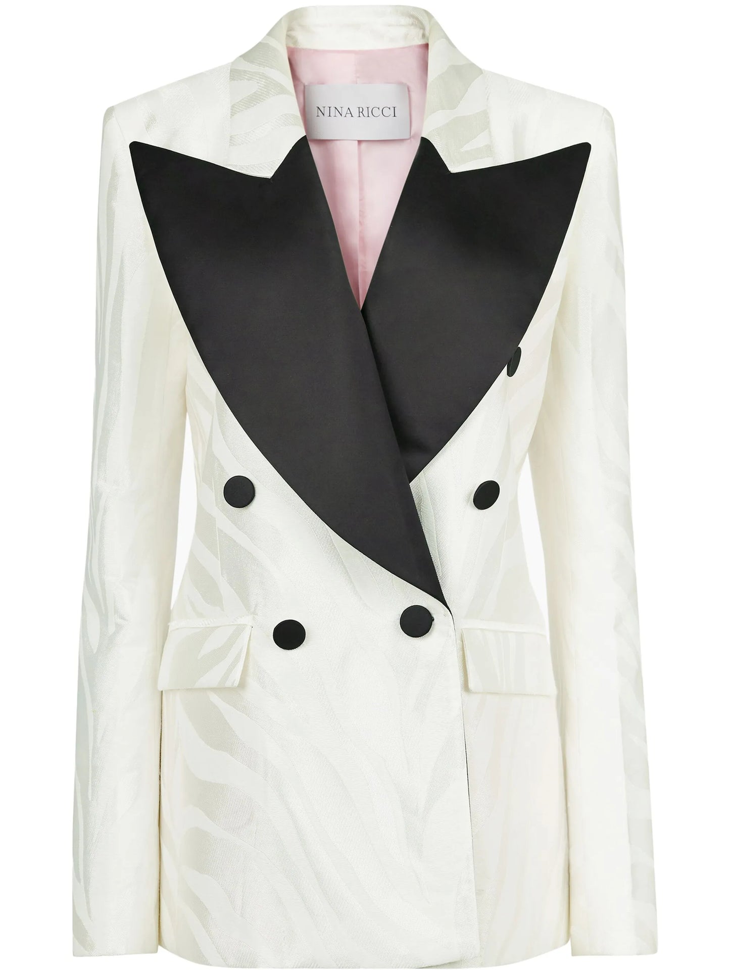oversized zebra-jacquard blazer