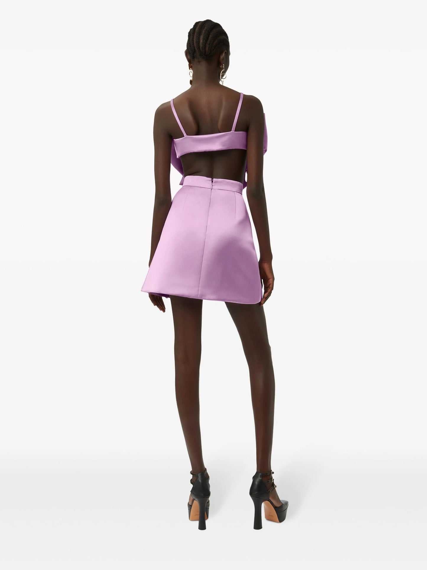 A-line satin skirt